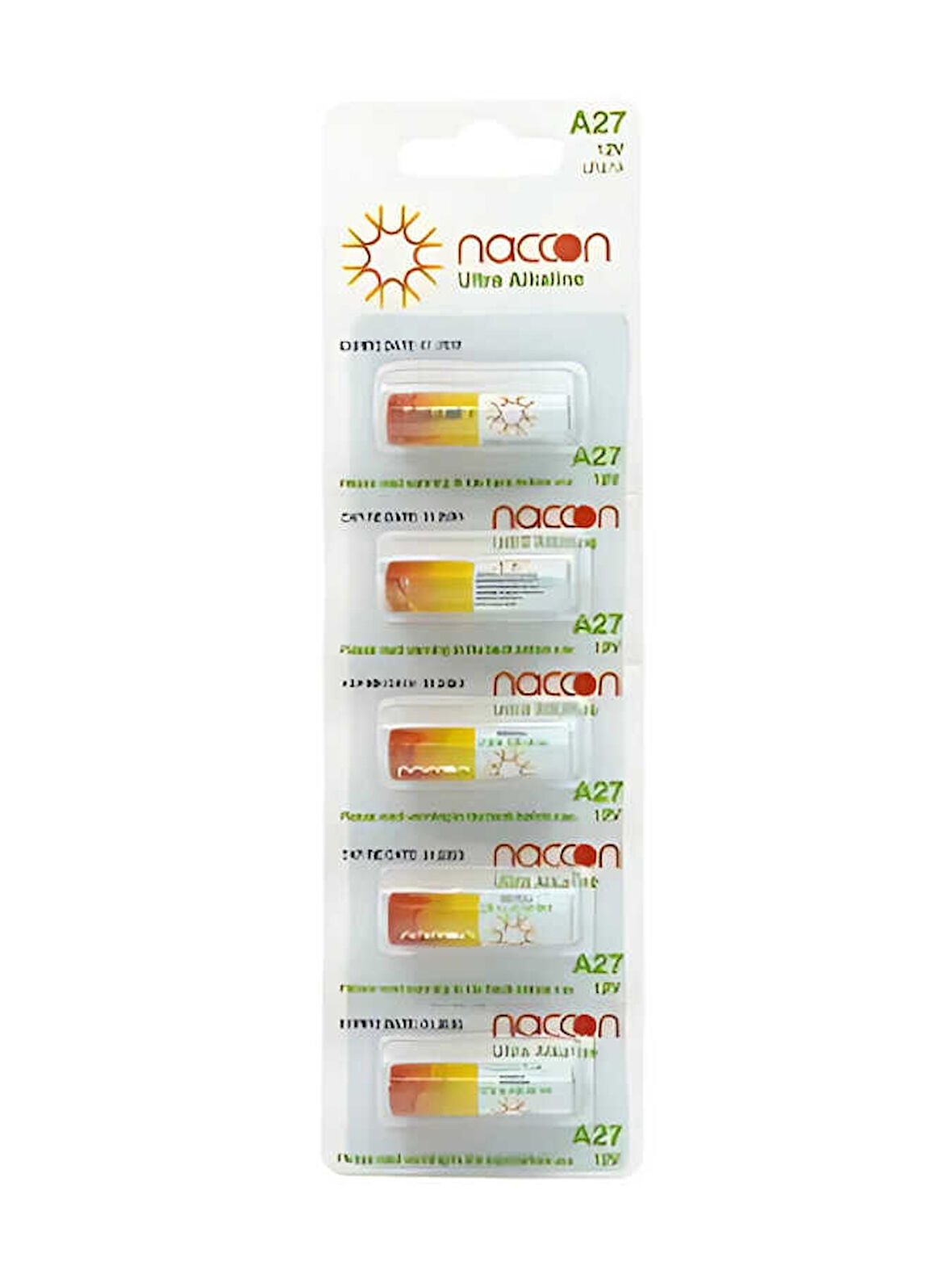 Naccon Ultra Alkalin A27 27A 12V 5'li Paket Bariyer Kumandası 27a 12v Alkalin Alarm Pili