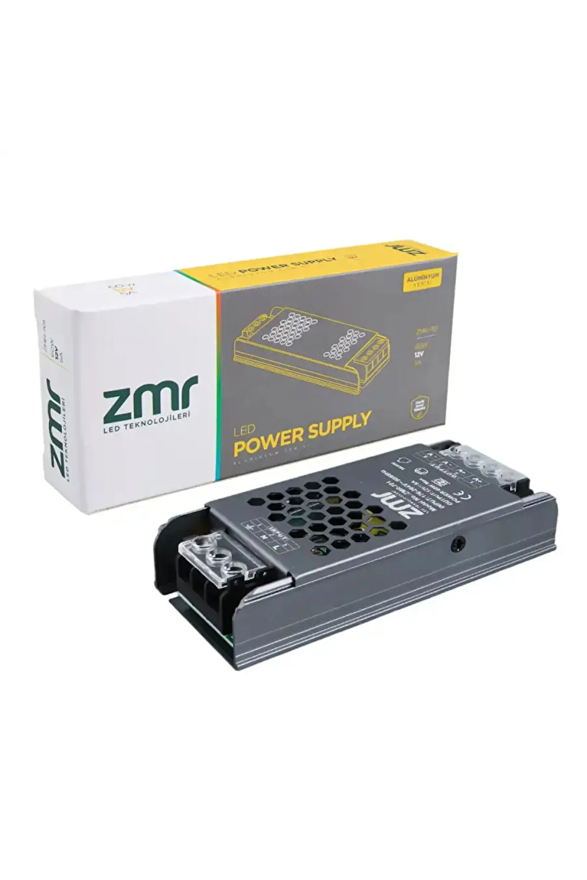 -701/B.00 12 Volt 5 Amper 60 Watt Slim Metal Kasa Adaptör
