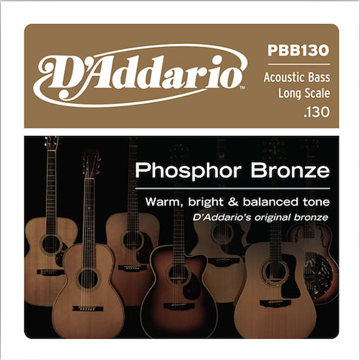 DADDARIO PBB130 AKUSTİK BASS TEK TEL, PHOSPHOR BRONZE, 0.130