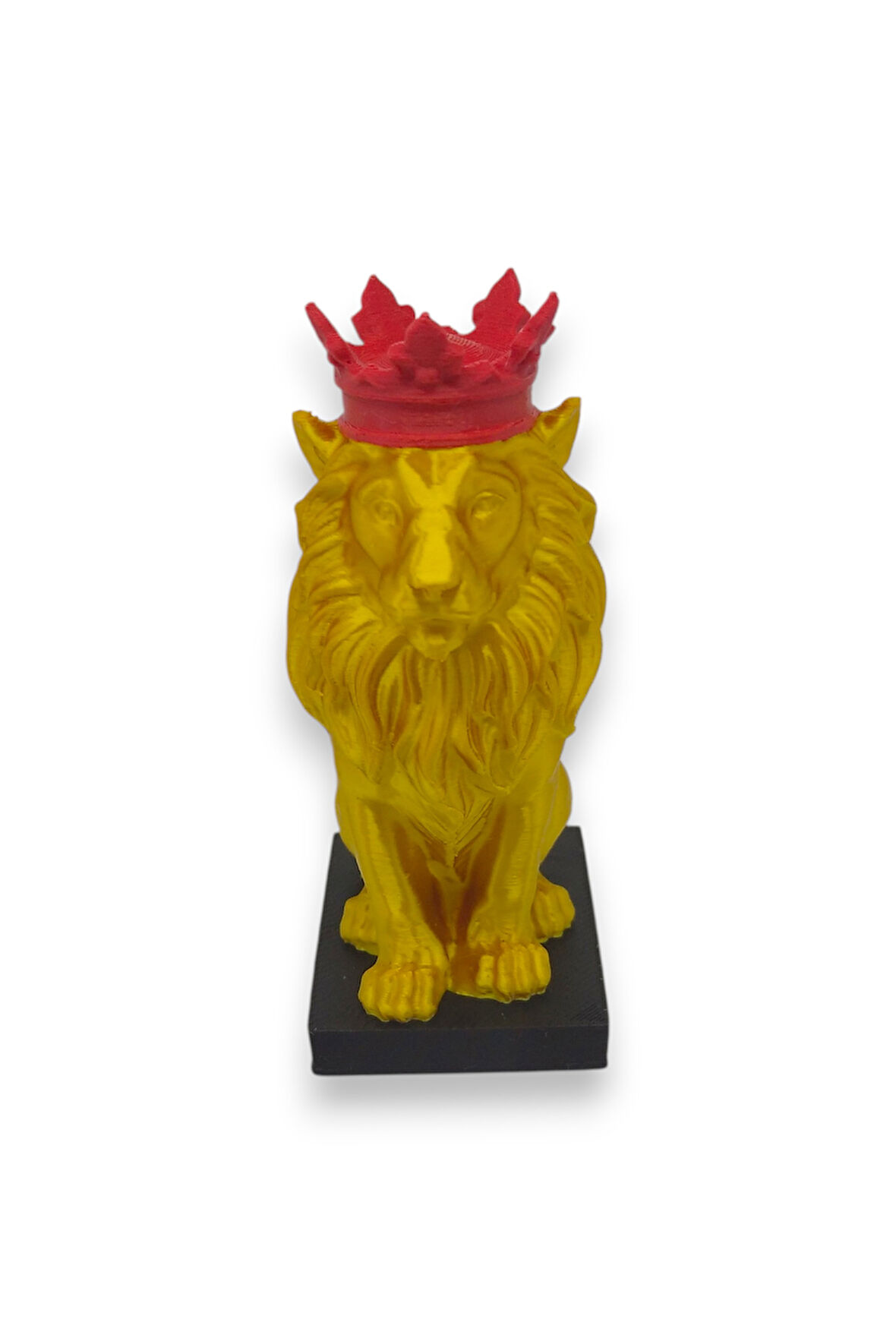 3D Aslan Figürü – Galatasaray Temalı Sarı Kırmızı Dekoratif Biblo - Cimbom