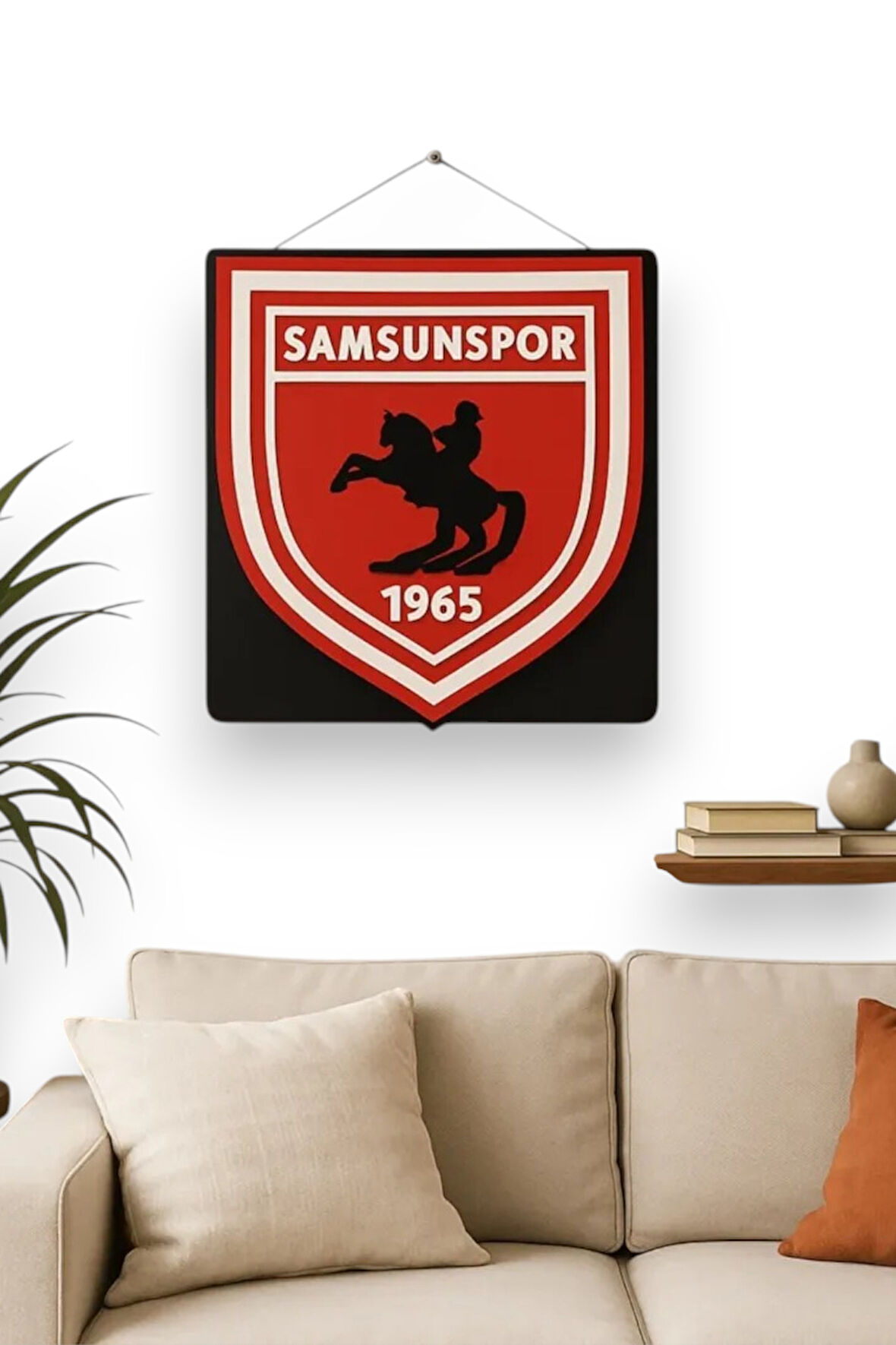 3D Samsunspor Logolu Duvar Tablosu -  Taraftarlara Özel Tasarım - 25x22,5cm