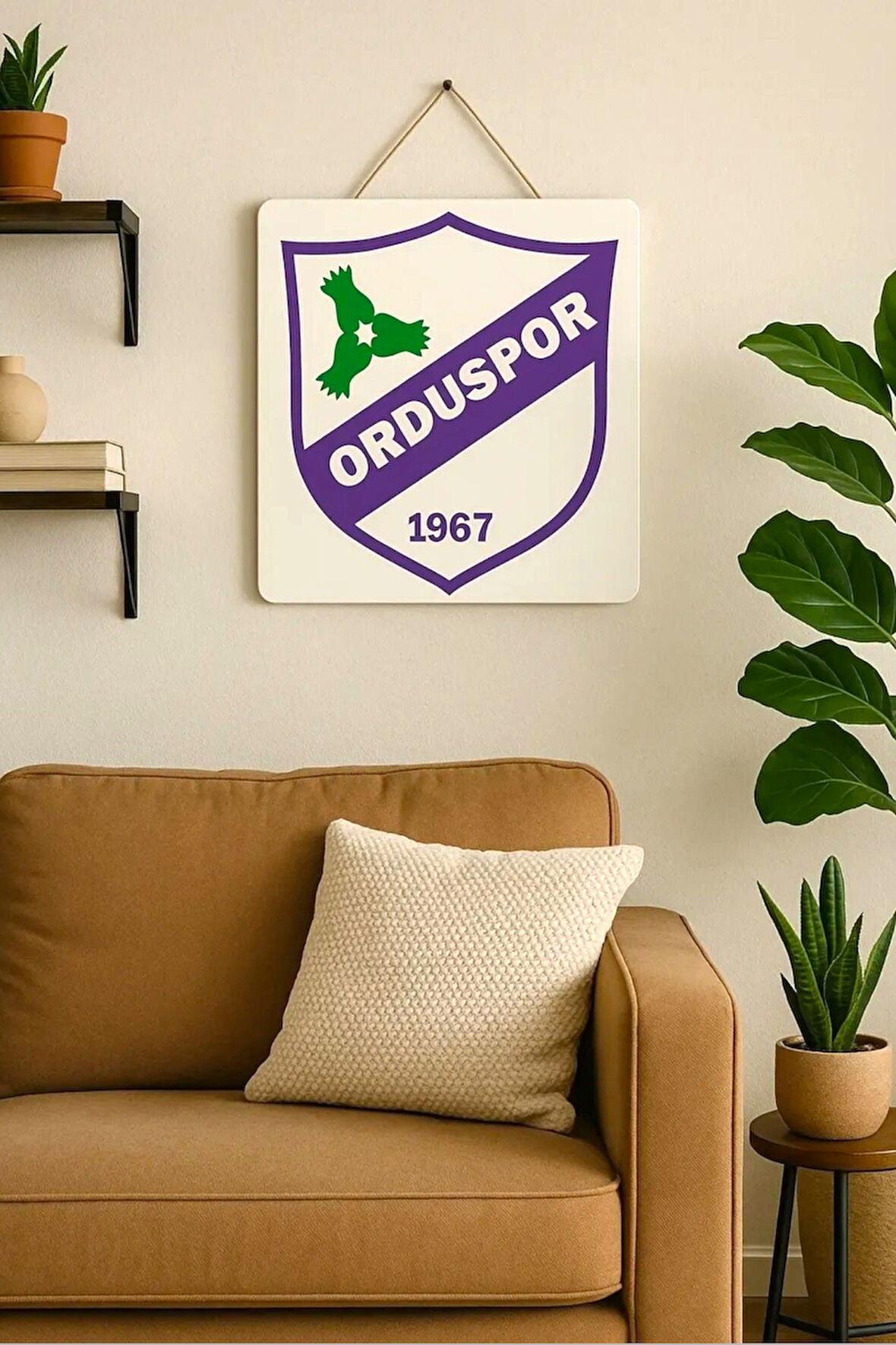 3D Orduspor Logolu Duvar Tablosu -  Taraftarlara Özel Tasarım - 22,5x22,5cm