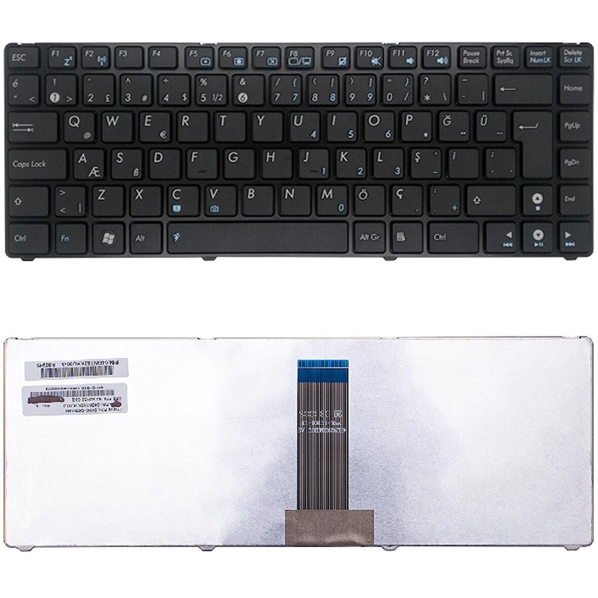 Asus UL20, UL20A, UL20AT, UL20F, UL20FT Uyumlu Klavye Tuş Takımı Tuş Seti Siyah Türkçe