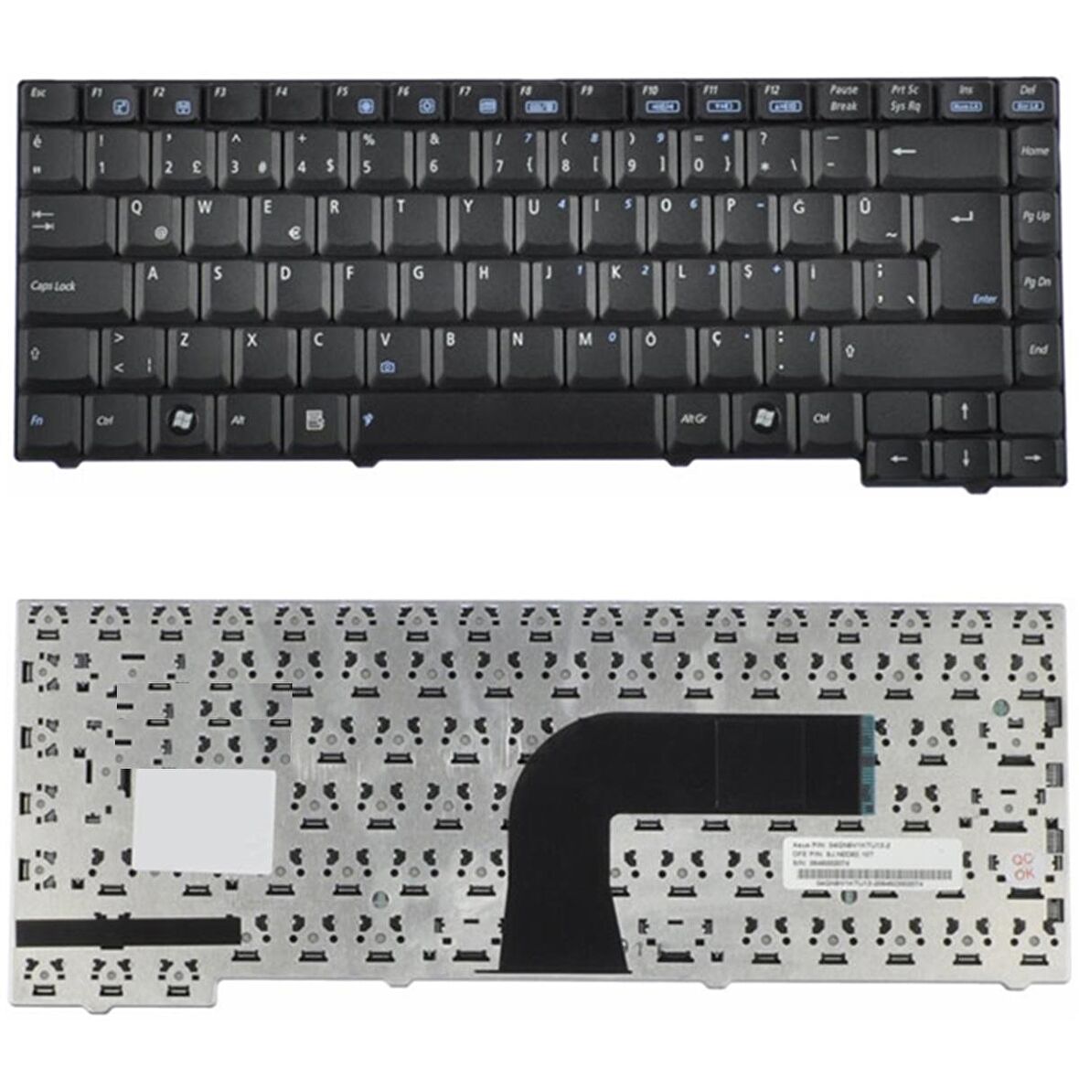 Asus A7C, A7CB, A7CC, A7CD Uyumlu Klavye Tuş Takımı Tuş Seti Siyah TR