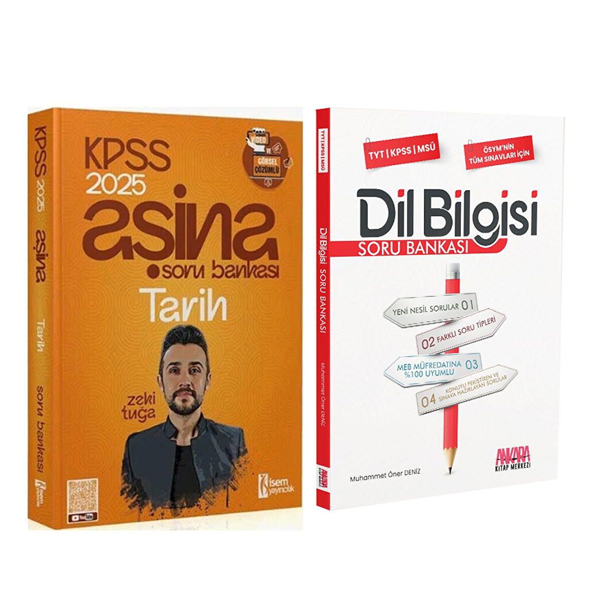 İsem 2025 KPSS Tarih Aşina ve AKM Dil Bilgisi Soru Bankası Seti 2 Kitap