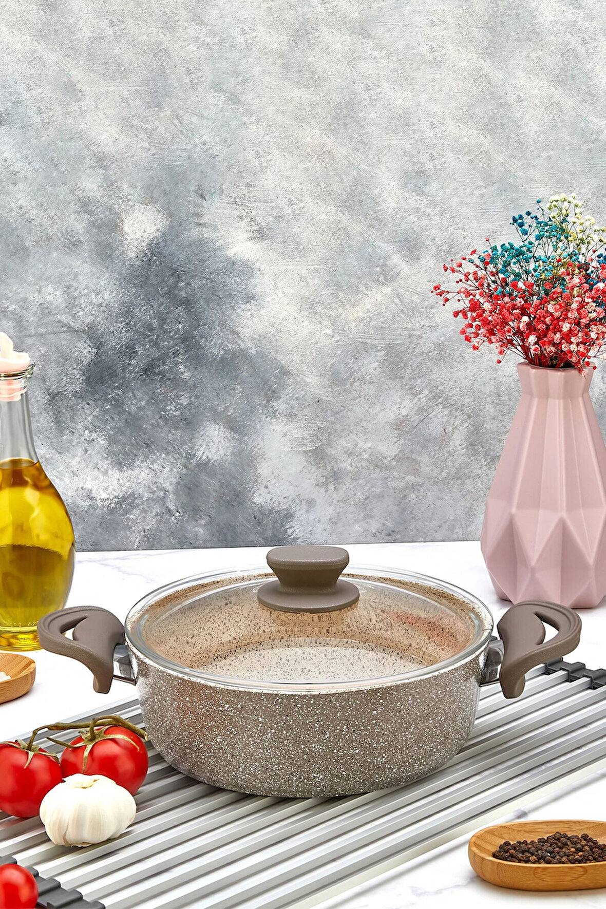 Panamera Pilav Tenceresi 26 cm Bakalit Sap Kahverengi