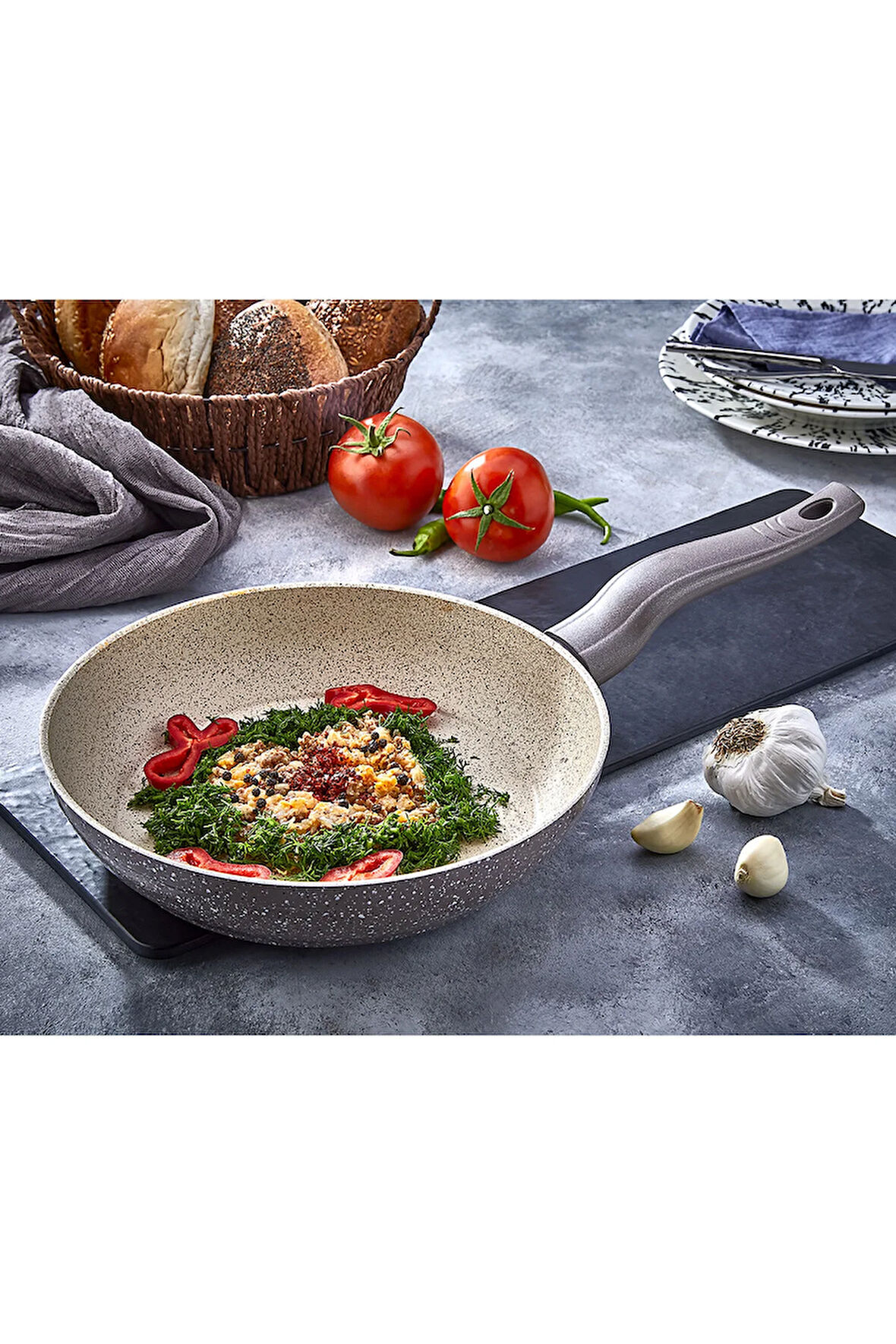 Panamera Döküm Granit Tava 26 cm Kahverengi Bakalit Sap