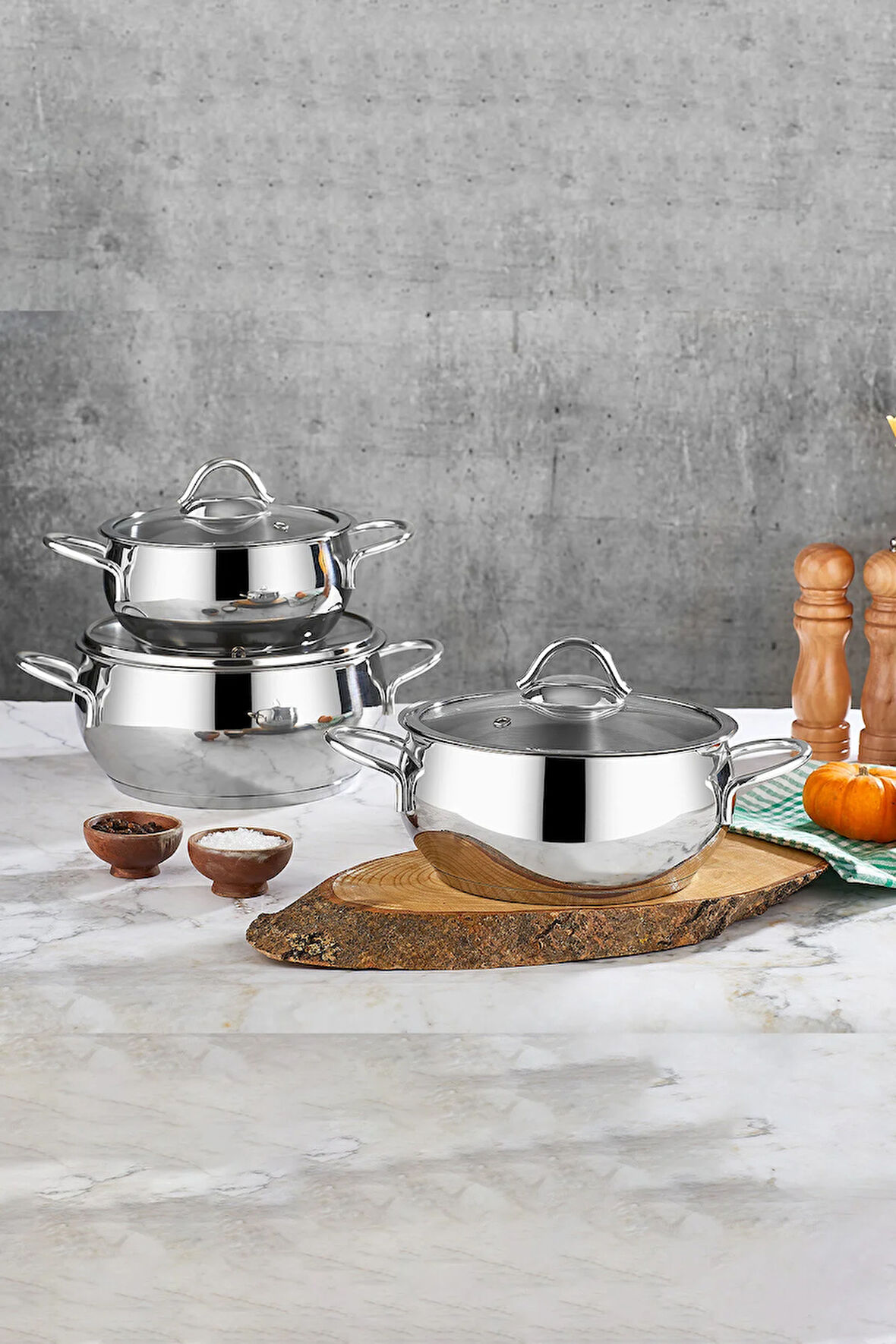 Pro Line 18/10 Paslanmaz Çelik Tencere Seti 6 Parça Silver