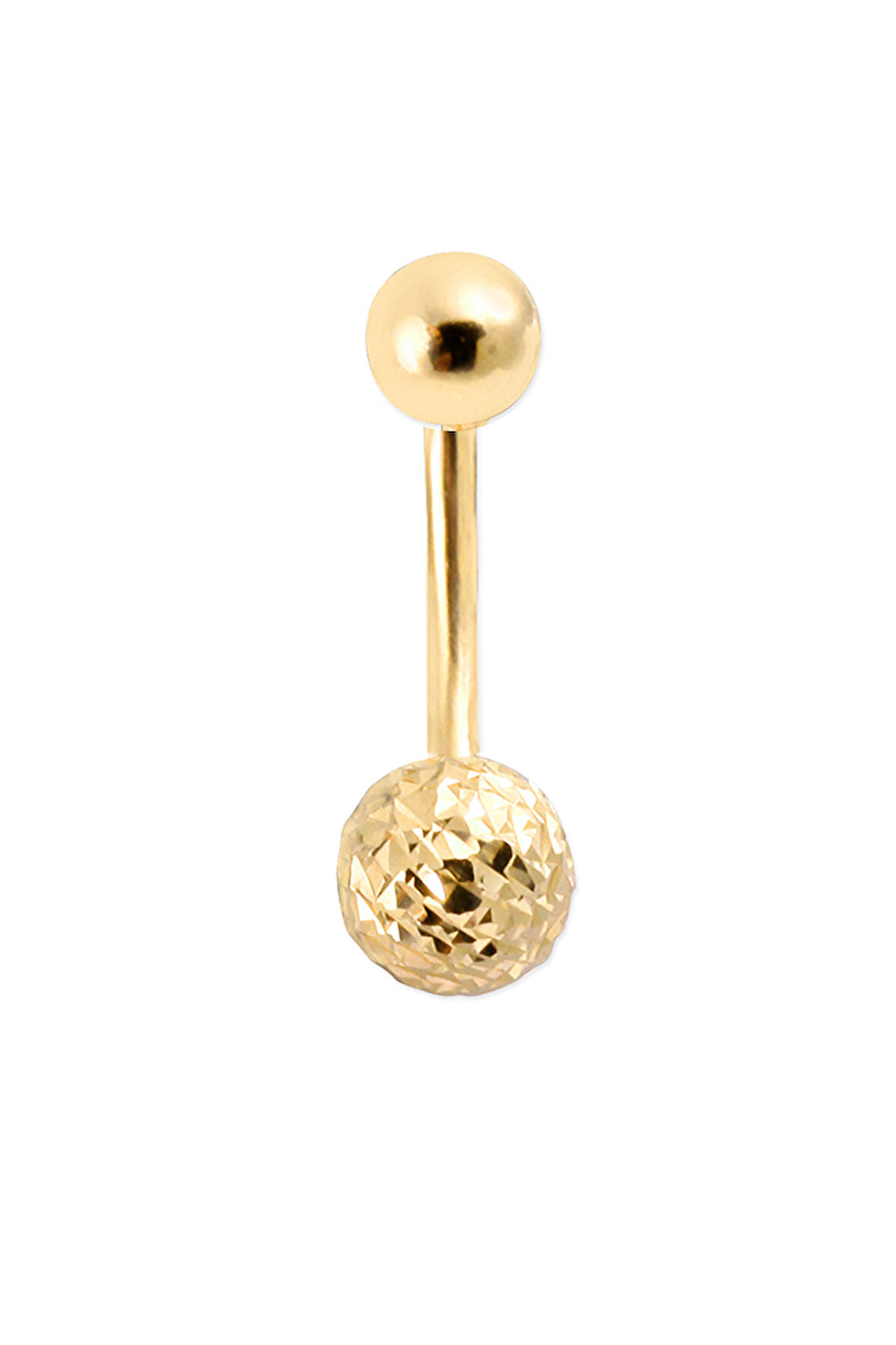 7 Mm Işıltılı Toplu Altın Göbek Piercingi (PC0002)