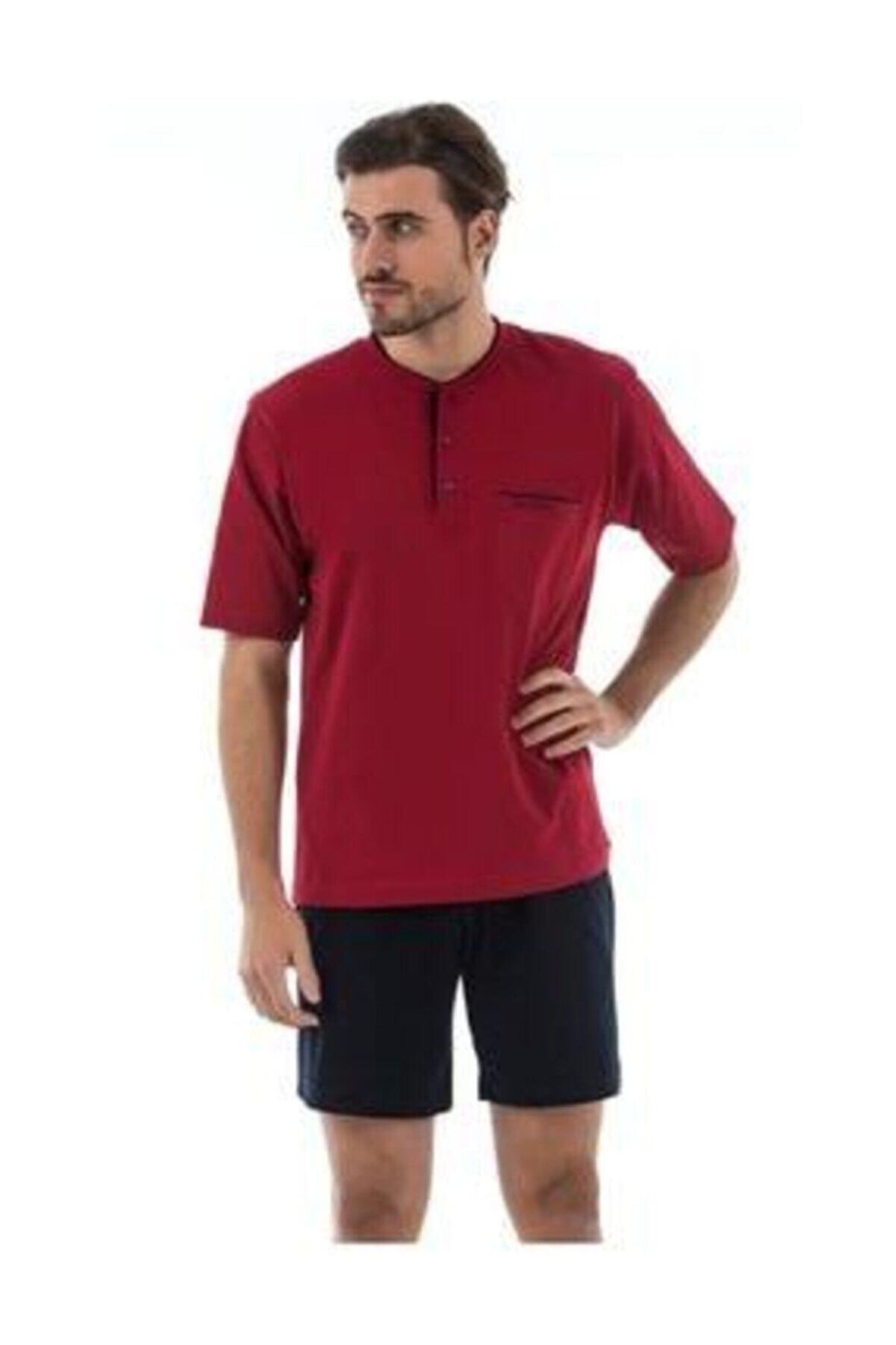 Erkek 3'lü Damat Kutulu Çeyiz Bordo Pijama Takımı