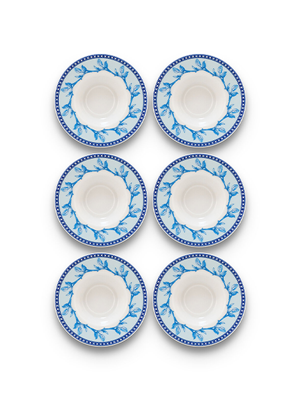 Royal Blue Porselen Çay Tabağı (Altılı Set)