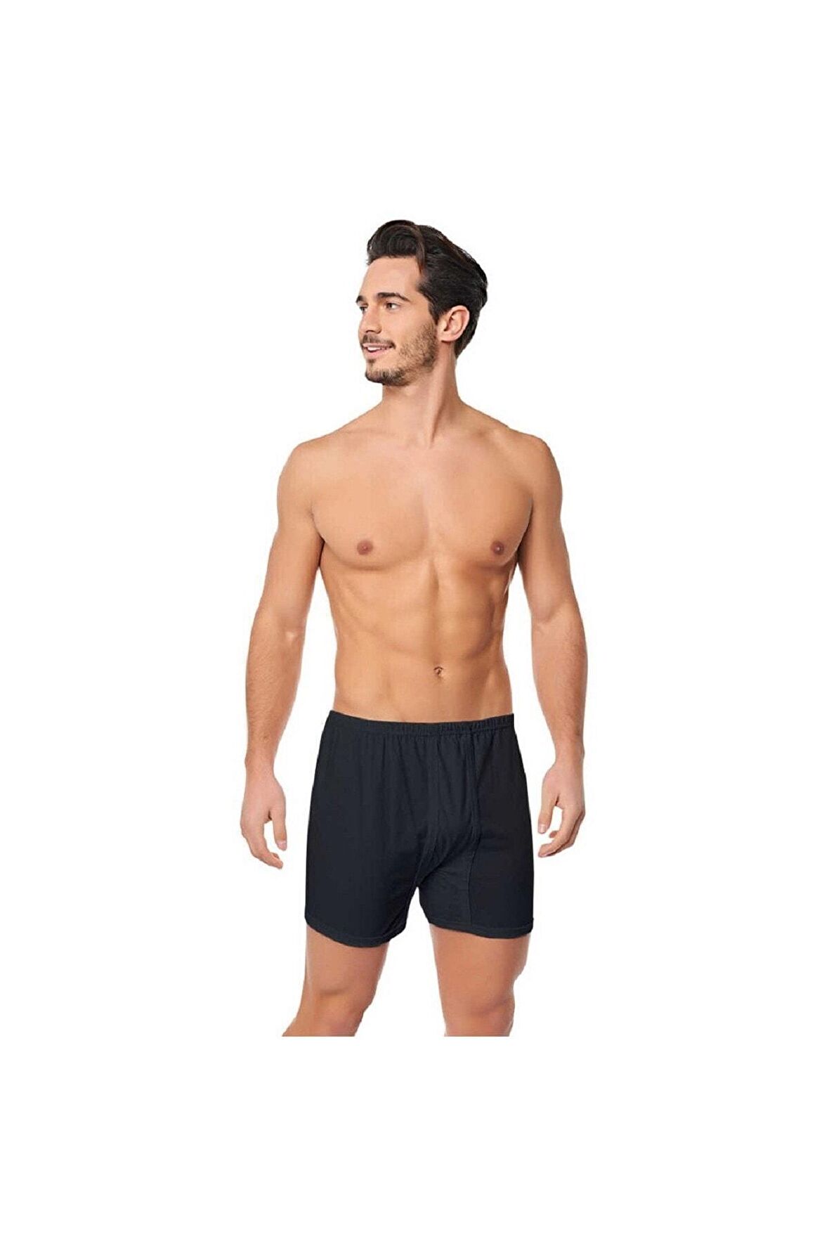 Erkek Siyah Pamuklu Arjantin Paçalı Boxer