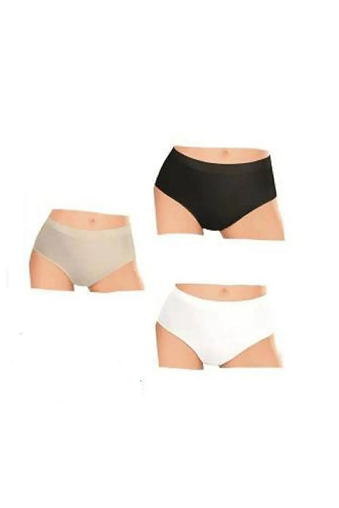 Elit Life 811 ( A-01 ) Yüksek Bel Dikişsiz Esnek Slip Külot 3 Adet