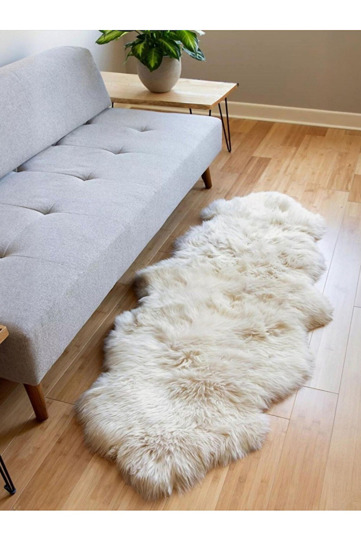 Kuzu Post Peluş Premium Yumuşacık Tüylü Halı Çift Kafa