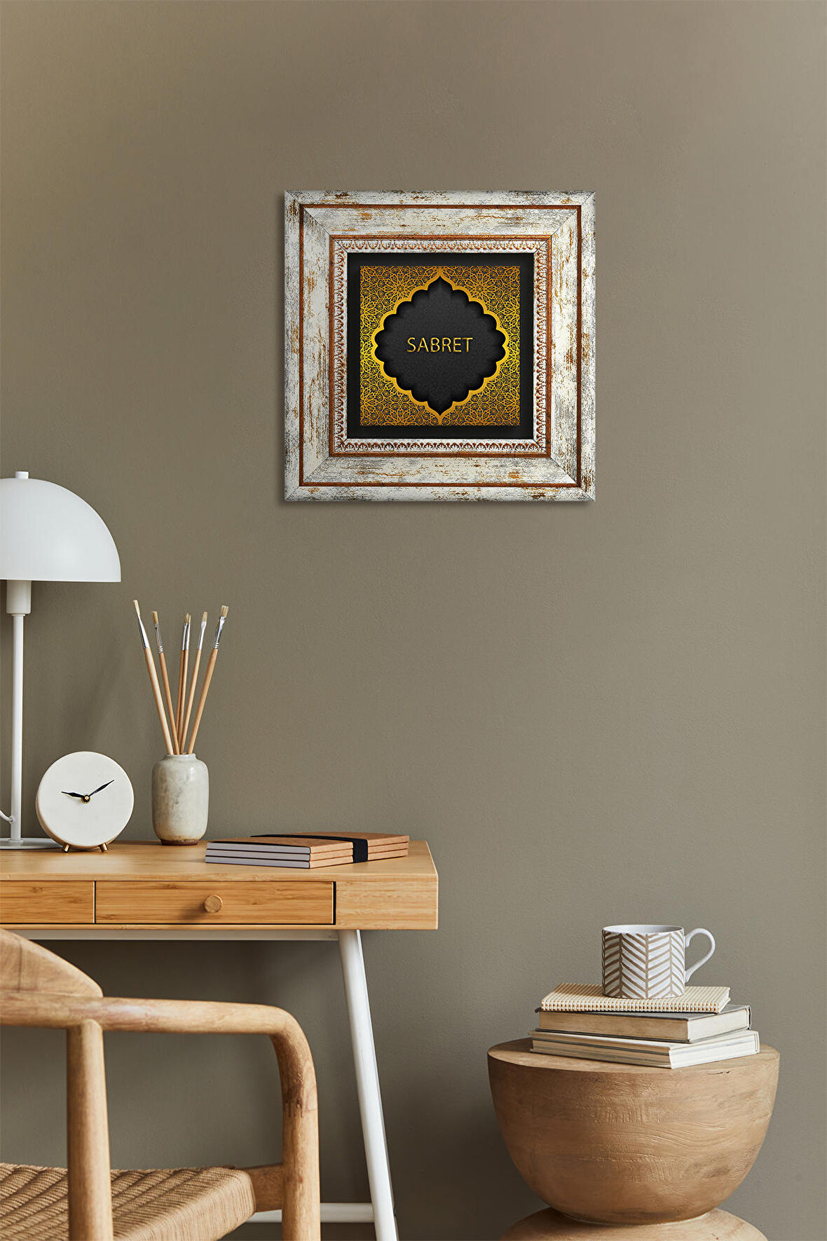 Sabret Taş Duvar Tablosu Çerçeveli Duvar Dekoru Wall Art