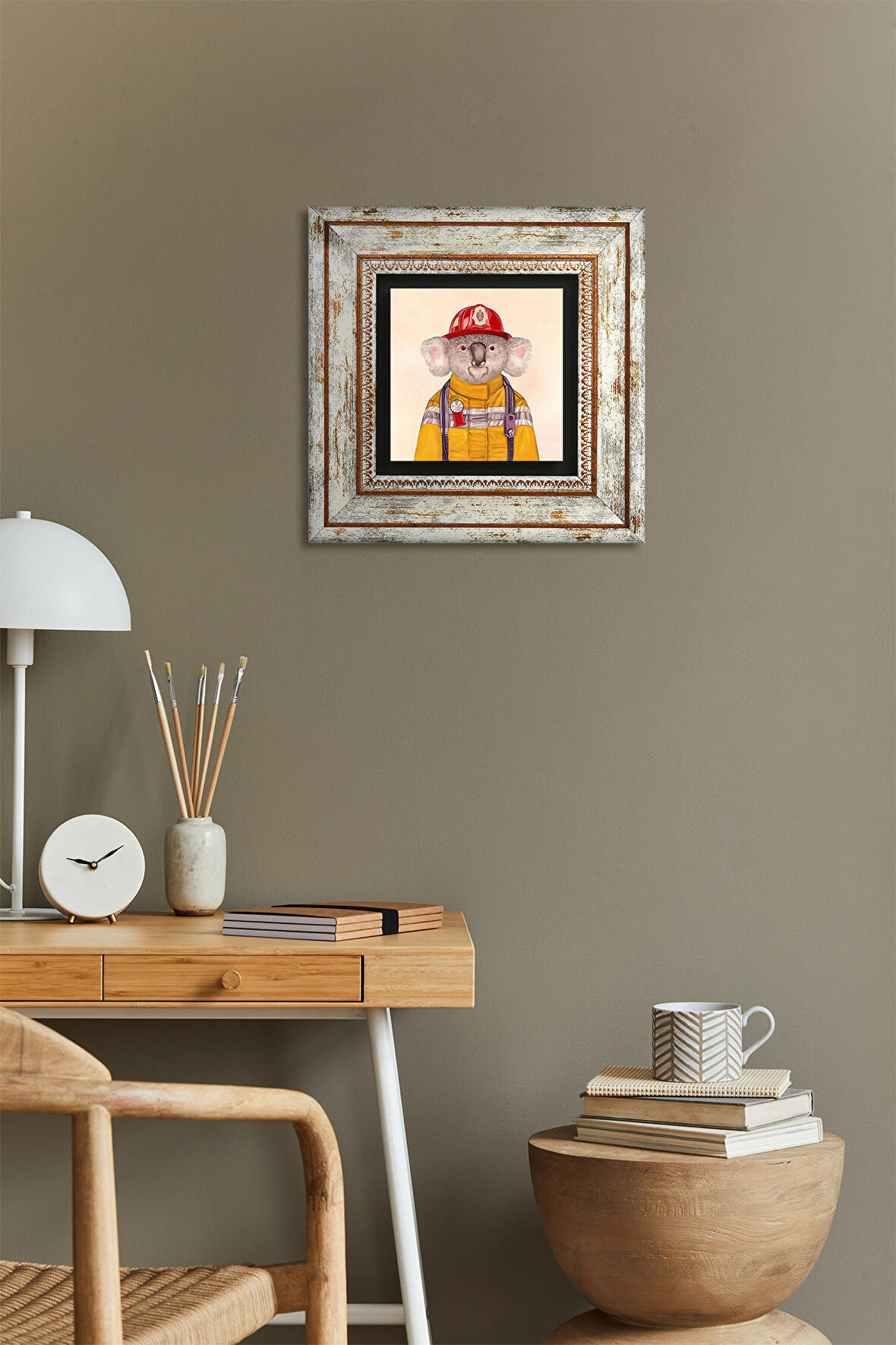 Koala Taş Duvar Tablosu Çerçeveli Duvar Dekoru Wall Art