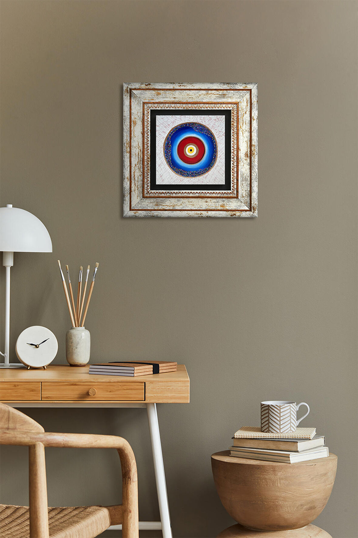 Nazar Taş Duvar Tablosu Çerçeveli Duvar Dekoru Wall Art