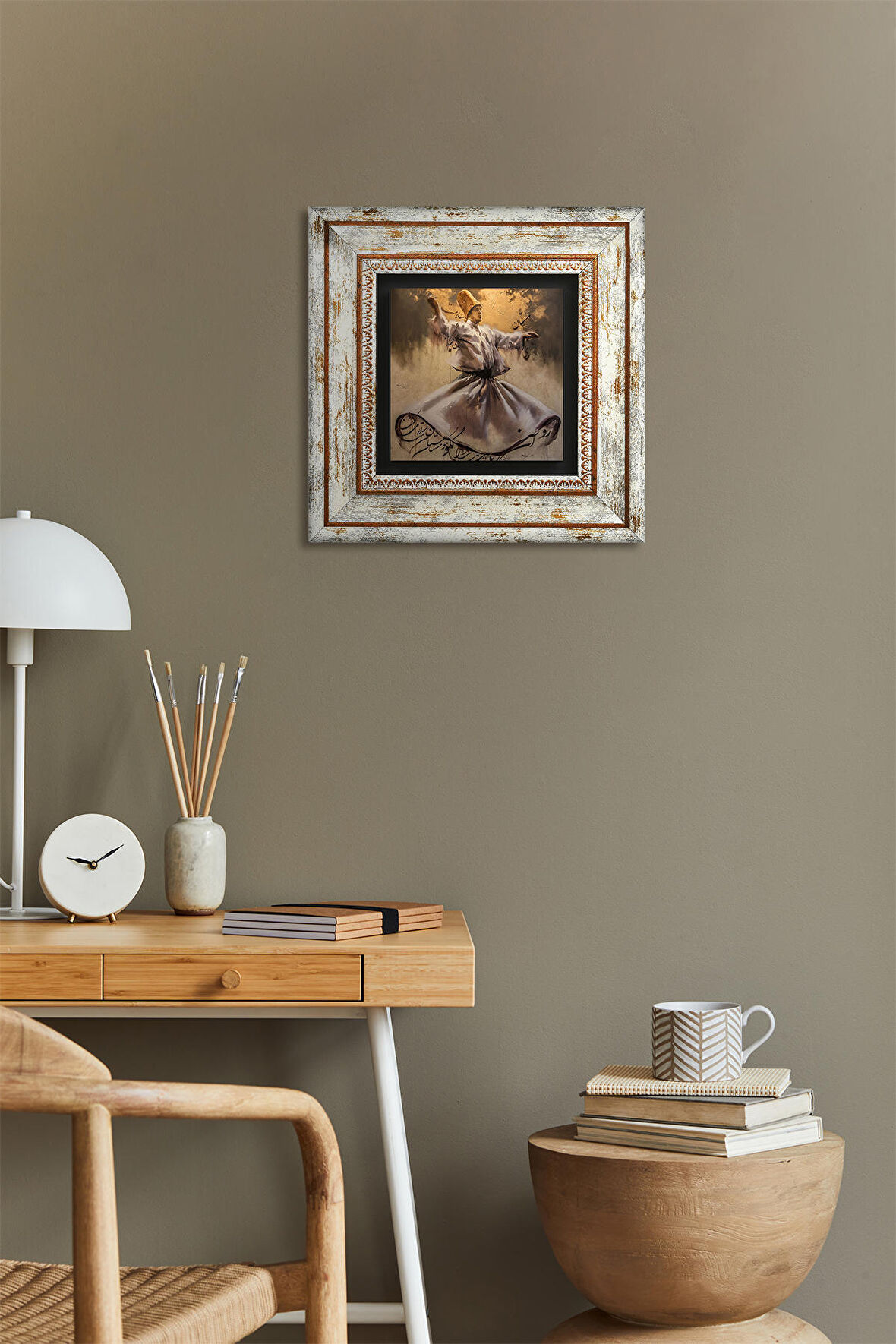 Semazen Taş Duvar Tablosu Çerçeveli Duvar Dekoru Wall Art