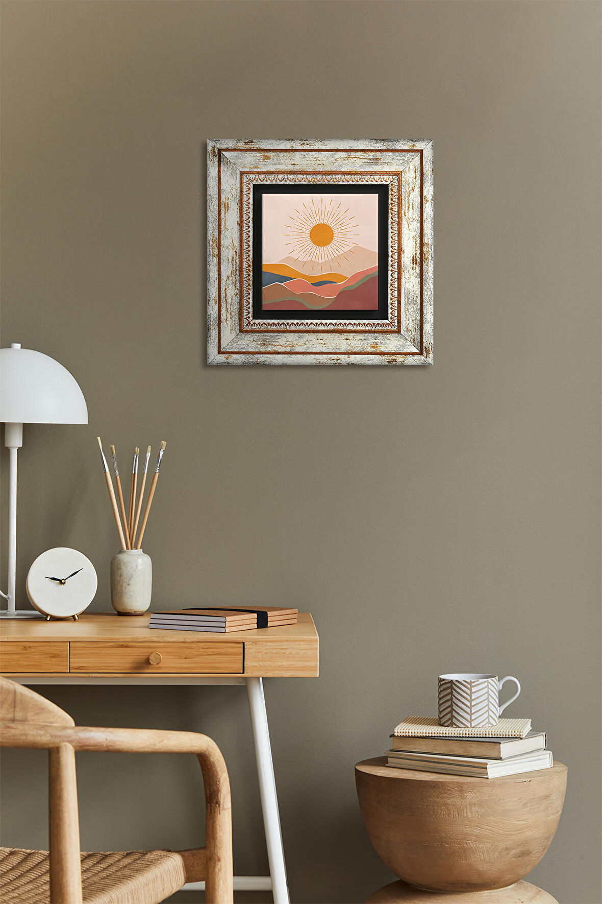 Bohem Taş Duvar Tablosu Çerçeveli Duvar Dekoru Wall Art