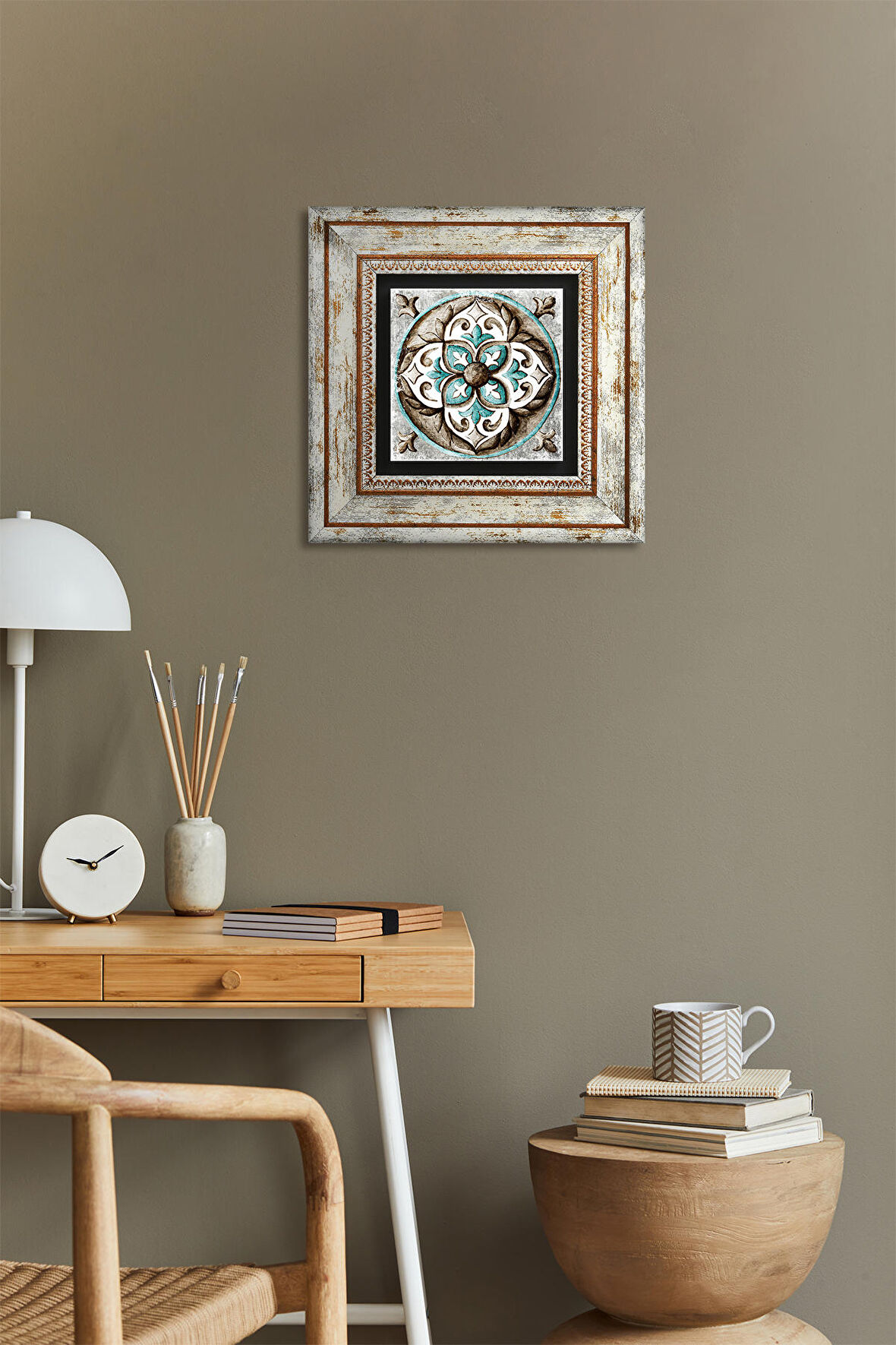 Çini Sanatı Taş Duvar Tablosu Çerçeveli Duvar Dekoru Wall Art