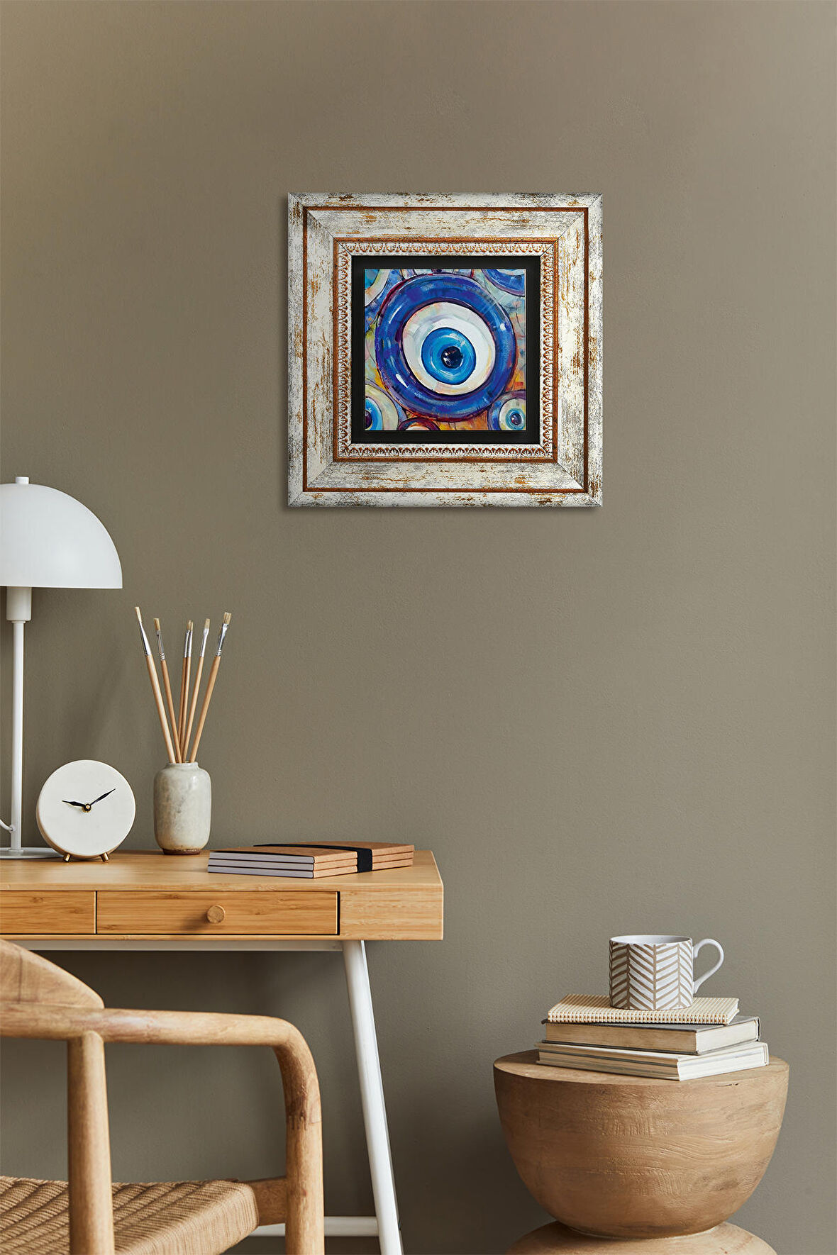 Nazar Taş Duvar Tablosu Çerçeveli Duvar Dekoru Wall Art