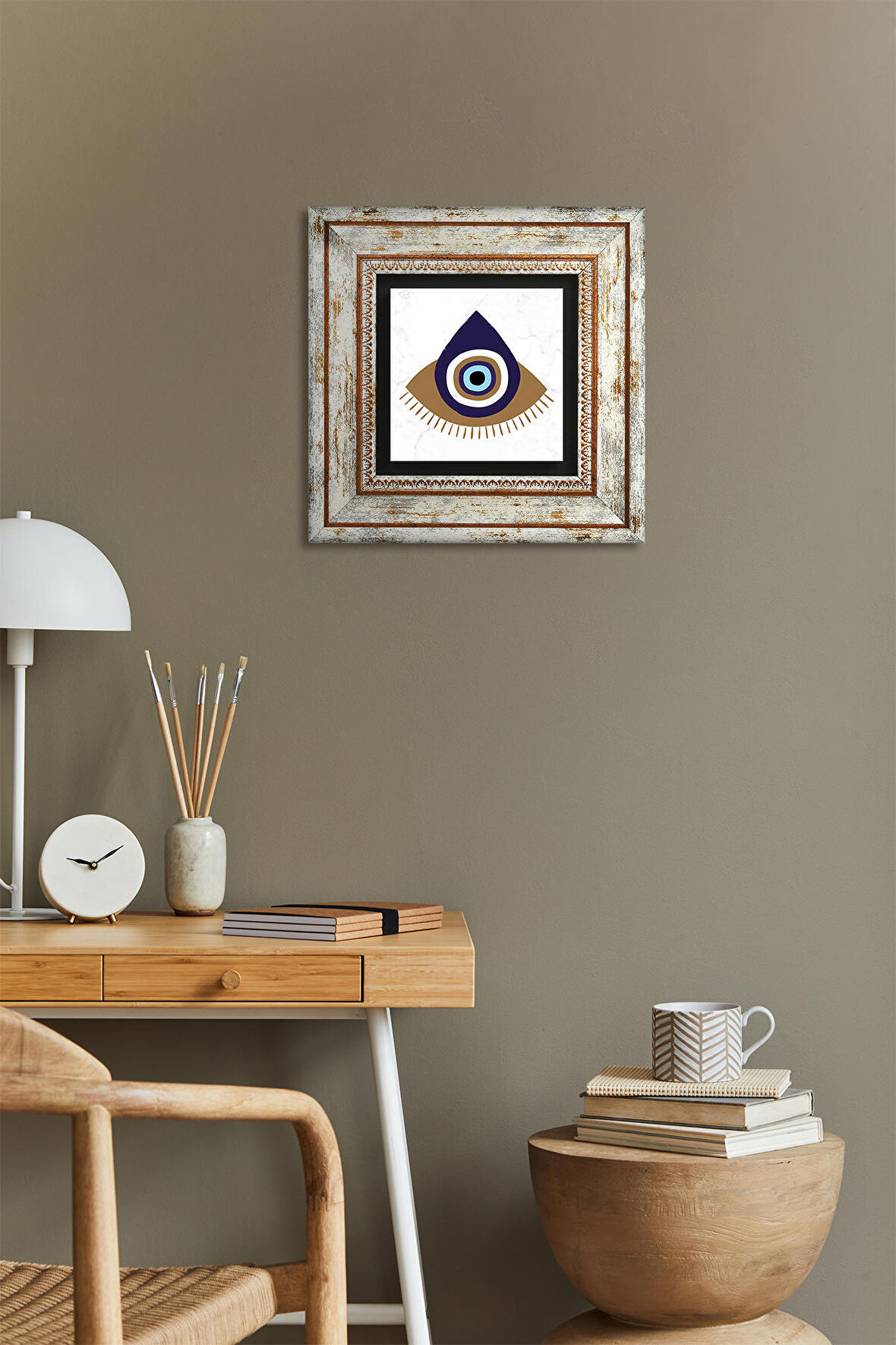 Nazar Taş Duvar Tablosu Çerçeveli Duvar Dekoru Wall Art