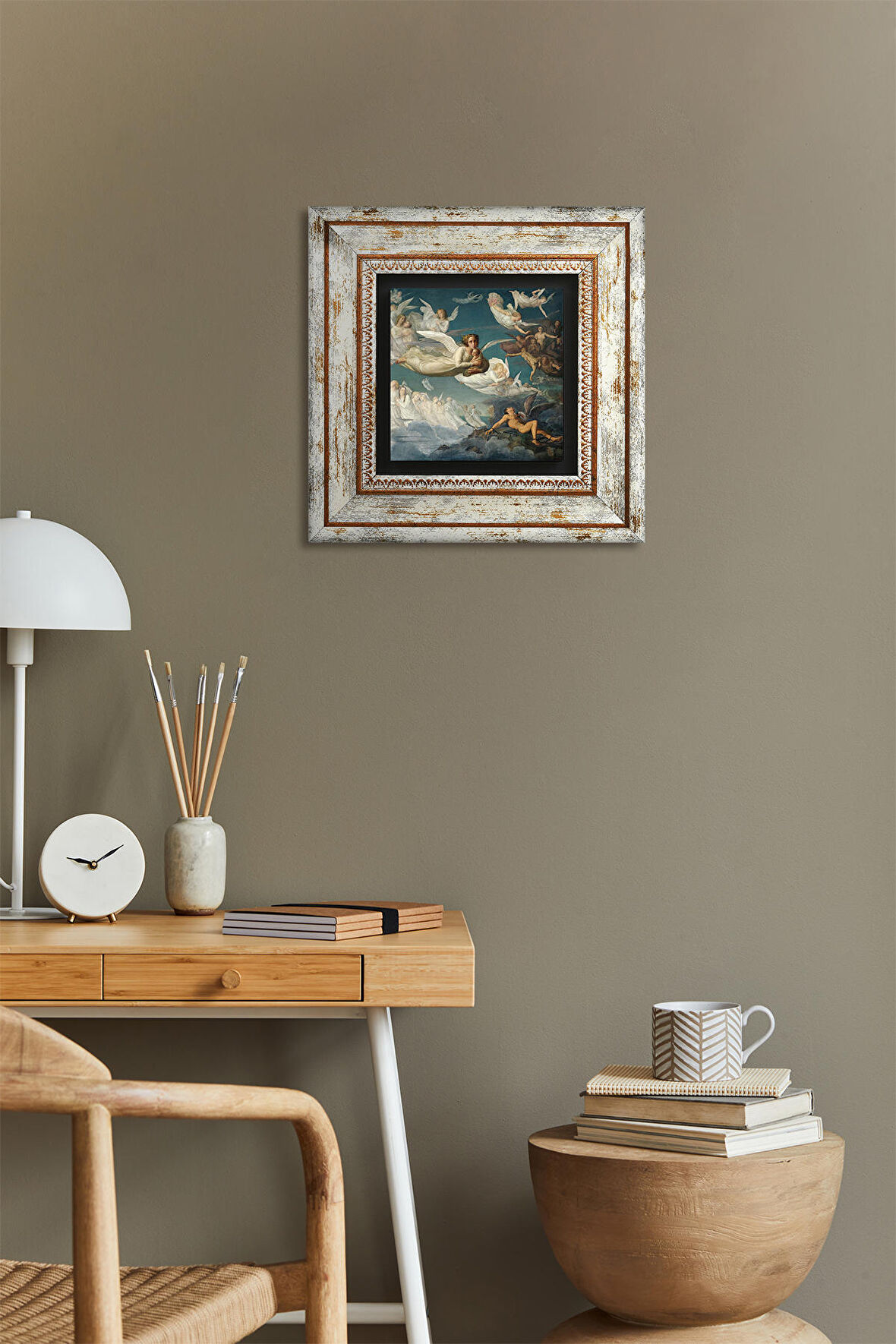 Ruhların Geçişi Louis Janmot Antik Roma Serisi Taş Duvar Tablosu Çerçeveli Duvar Dekoru Wall Art
