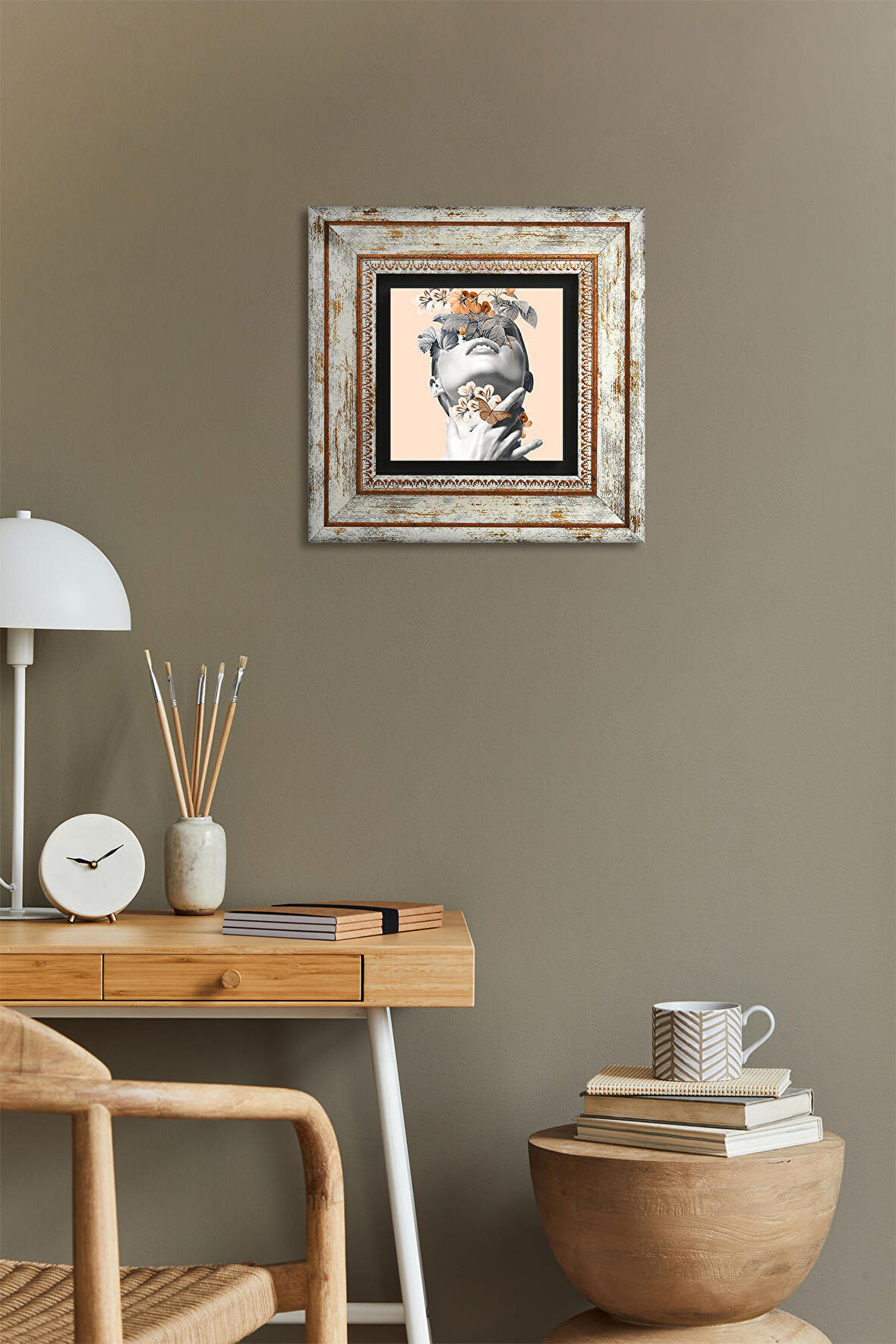 Bahar Düşü Serisi Taş Duvar Tablosu Çerçeveli Duvar Dekoru Wall Art