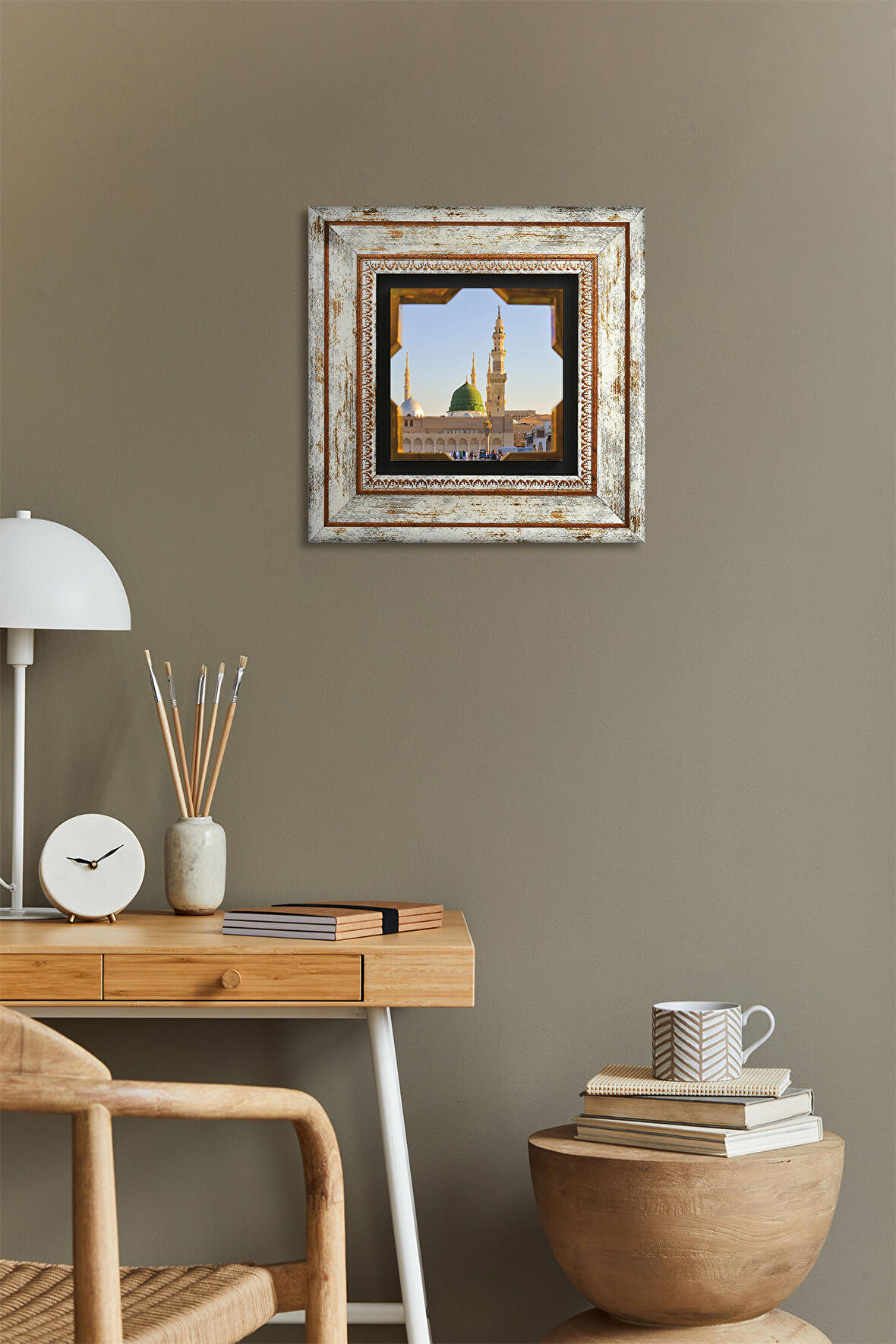 Ravza-i Mutahhara Taş Duvar Tablosu Çerçeveli Duvar Dekoru Wall Art