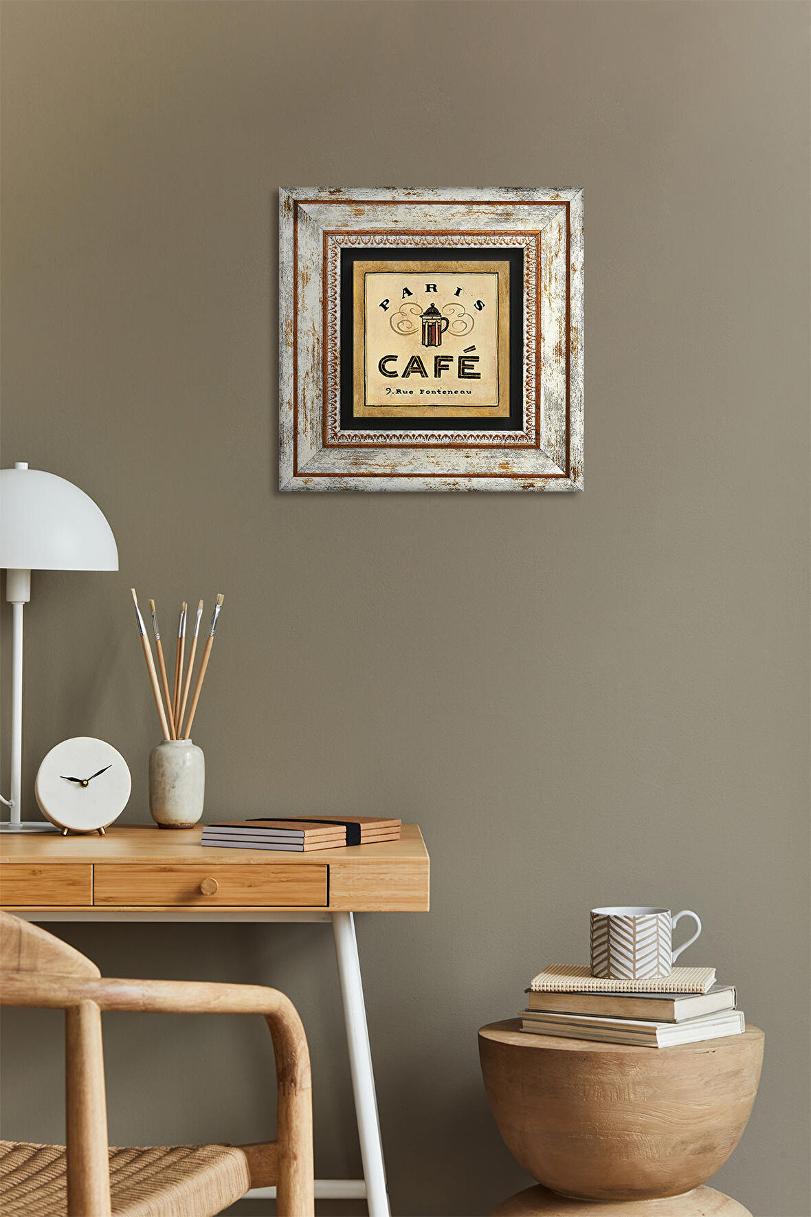 Kahve Taş Duvar Tablosu Çerçeveli Duvar Dekoru Wall Art