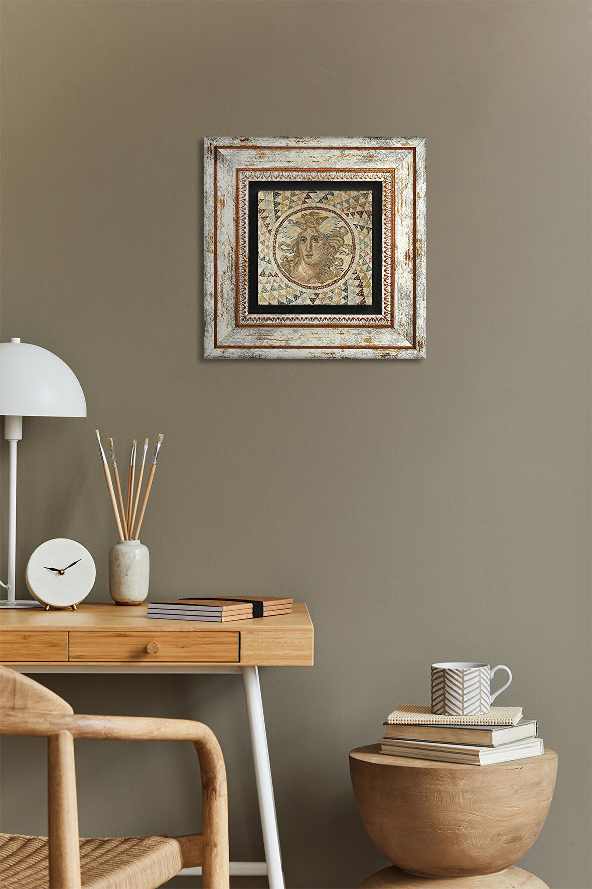 Mozaik Serisi Taş Duvar Tablosu Çerçeveli Duvar Dekoru Wall Art