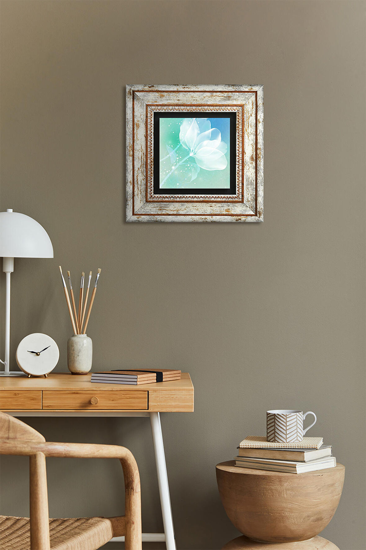 Kelebeğin Rüyası Taş Duvar Tablosu Çerçeveli Duvar Dekoru Wall Art