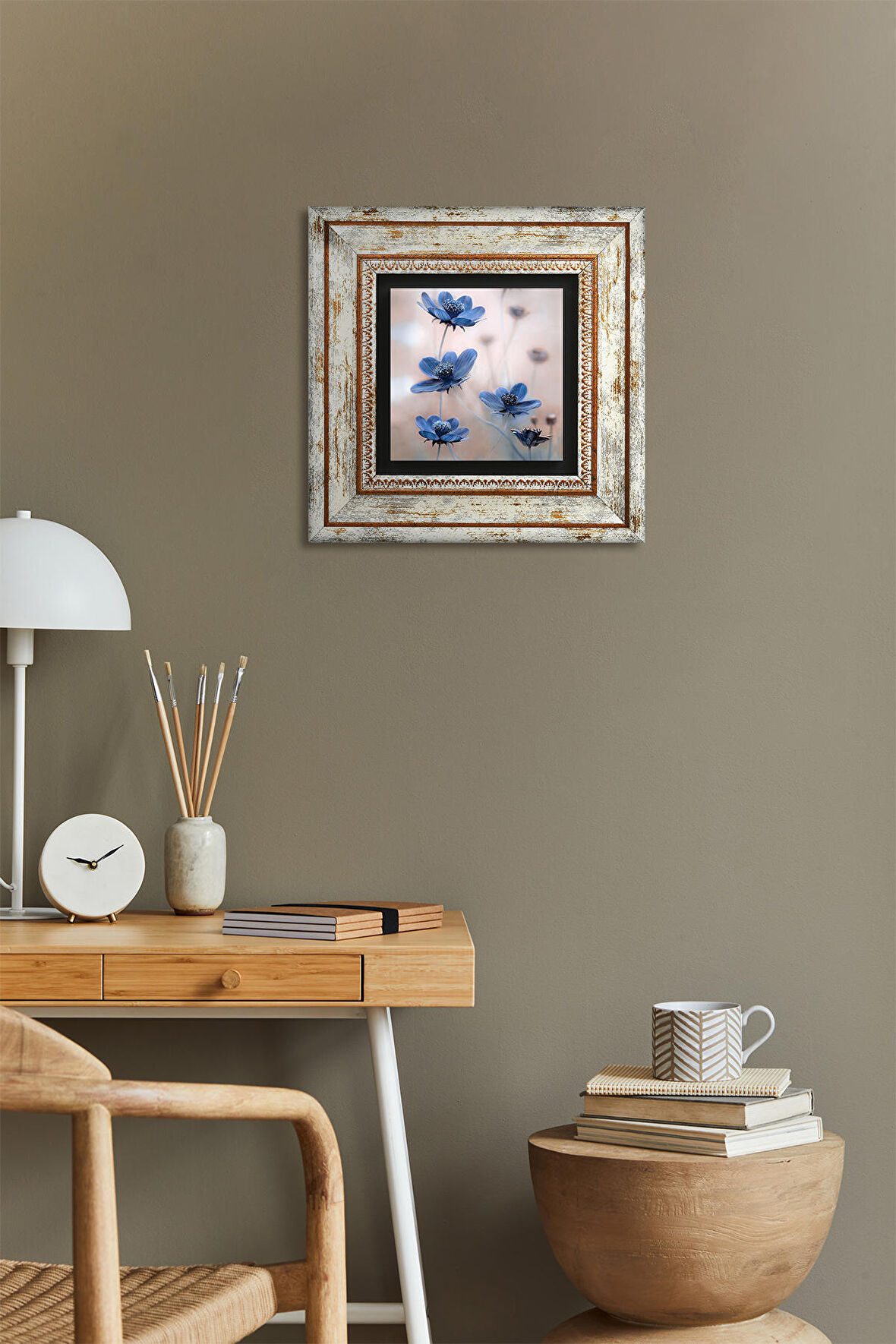 Kelebeğin Rüyası Taş Duvar Tablosu Çerçeveli Duvar Dekoru Wall Art