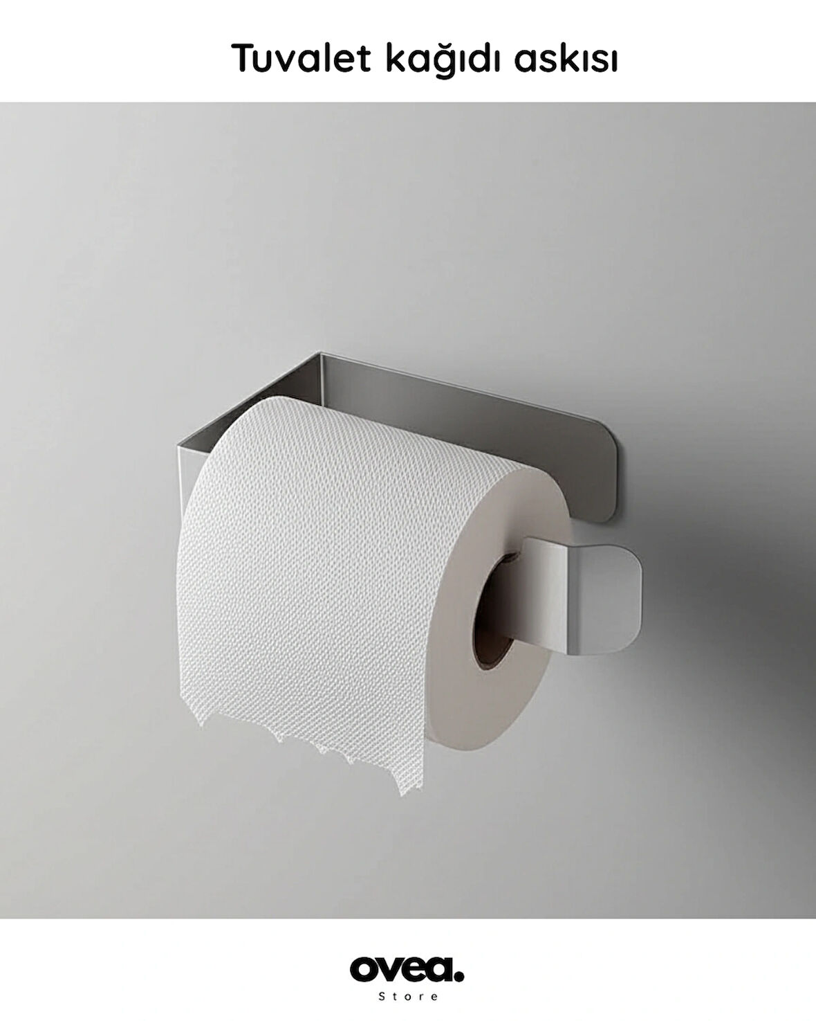 Paslanmaz Çelik Tuvalet Kağıdı Askılık / Yapışkanlı Tasarım / 18 cm / Tuvalet Kağıtlığı