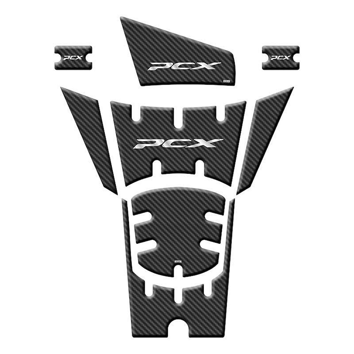 Honda PCX 125 DX 2025 8 Parça Tank Pad Seti Karbon