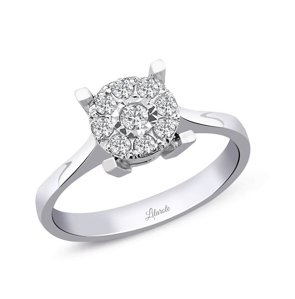 0.22 Ct. Modern Tasarım Coronet Tektaş Yüzük