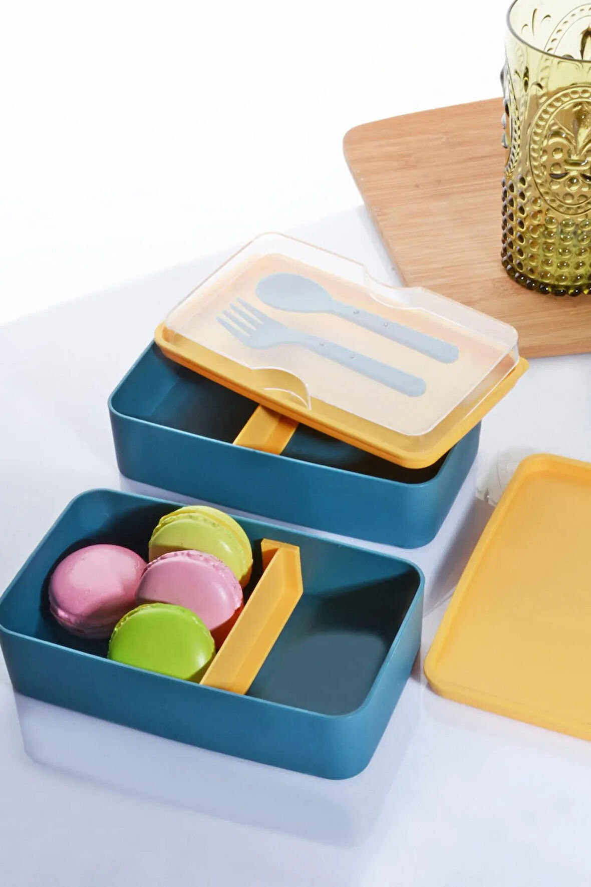 2 Katlı Mikrodalga Uyumlu Yemek Saklama Kabı Beslenme Kutusu Sporcu Öğrenci Okul İşyeri Sefer Tası