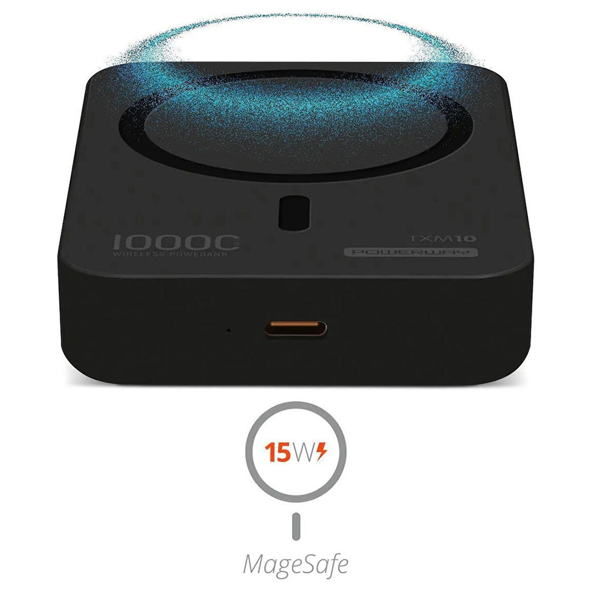 POWERWAY 10.000MAH PD15W MAGSAFE KABLOSUZ WİRELESS TAŞINABİLİR ŞARJ CİHAZI SİYAH 