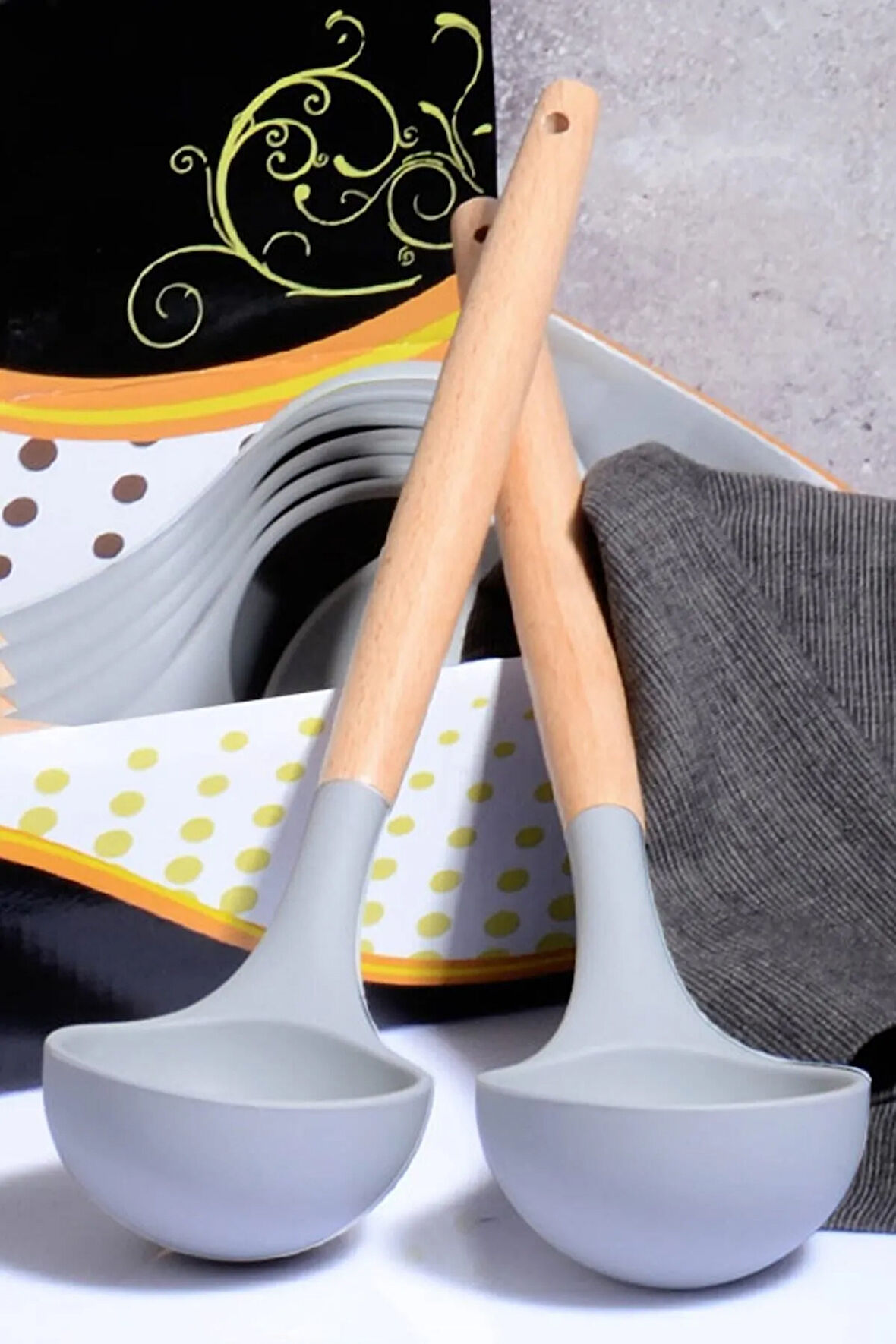 Bambu Saplı Silikon Kepçe