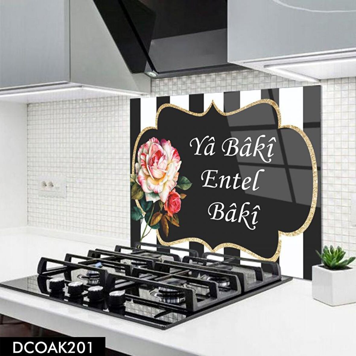 Pratik Dekor 60x52 cm Cam Ocak Arkası Koruyucu Ankastre Arkası Koruyucu | YA BAKİ ENTEL BAKİ