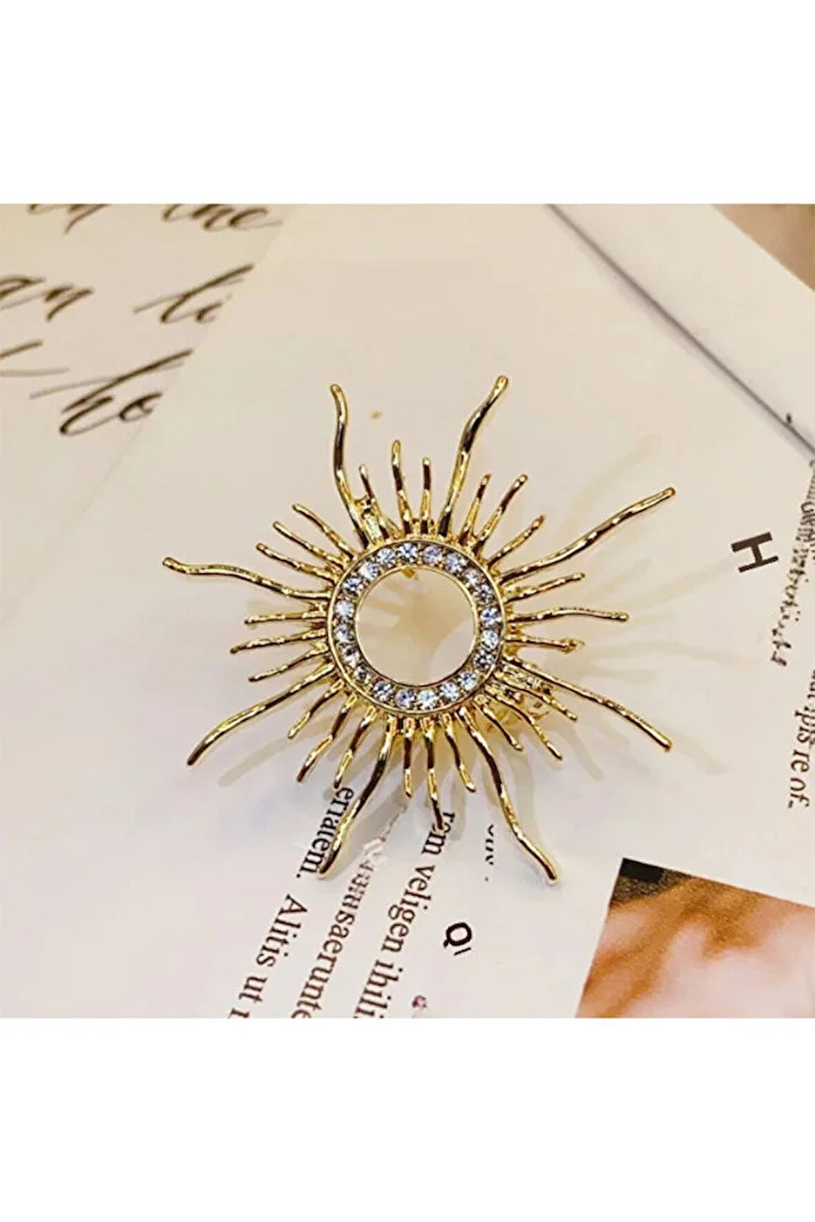 GOLD GÜNEŞ BROŞ-YAKA İĞNESİ