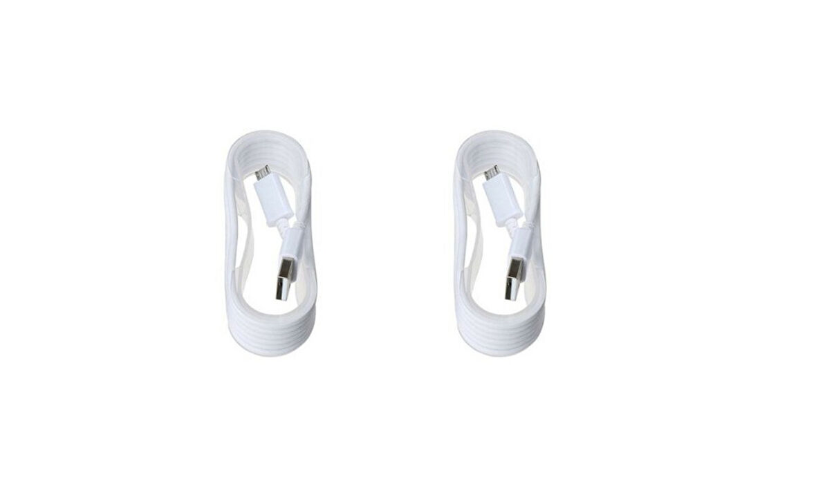 PDAteknoloji Micro USB Data ve Şarj Kablosu 2 Adet 1,5 M Beyaz