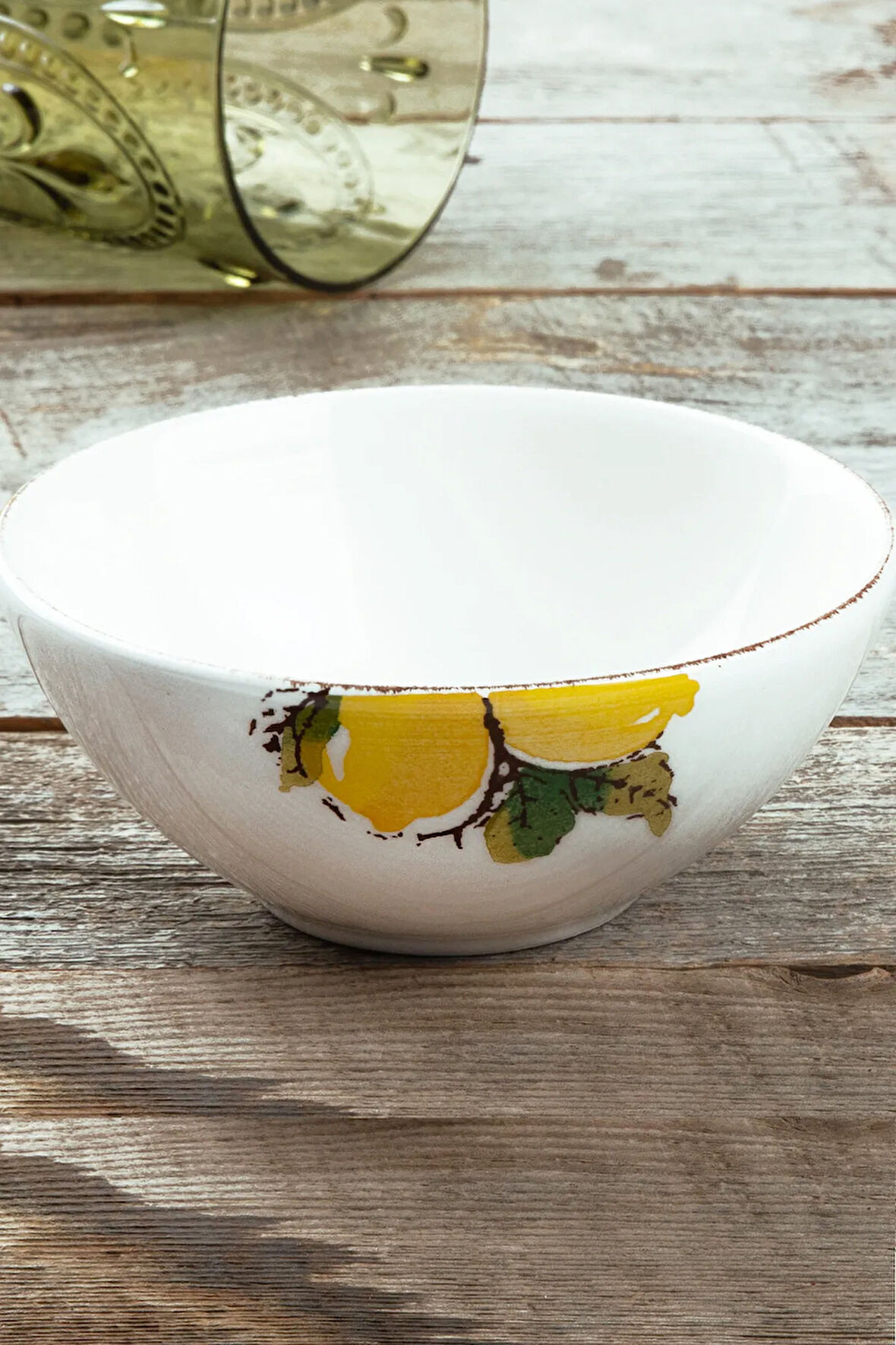 Limon Desen El Yapımı Organik 6 Adet Kase 15 Cm