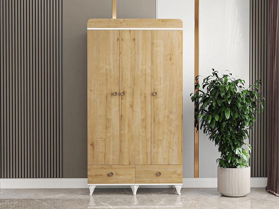 PATİKO PDLP 201 MEŞE 3 KAPAKLI PERA DOLAP