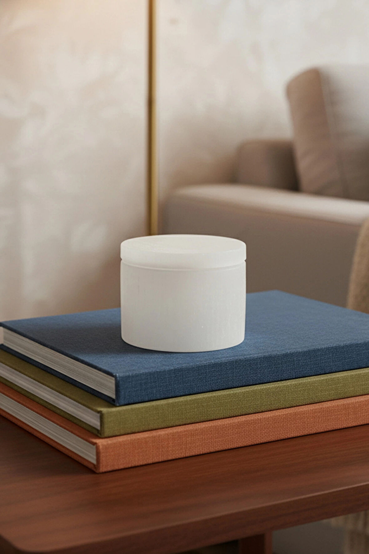 Beyaz Selenit Kapaklı Enerji Kutusu 58SK