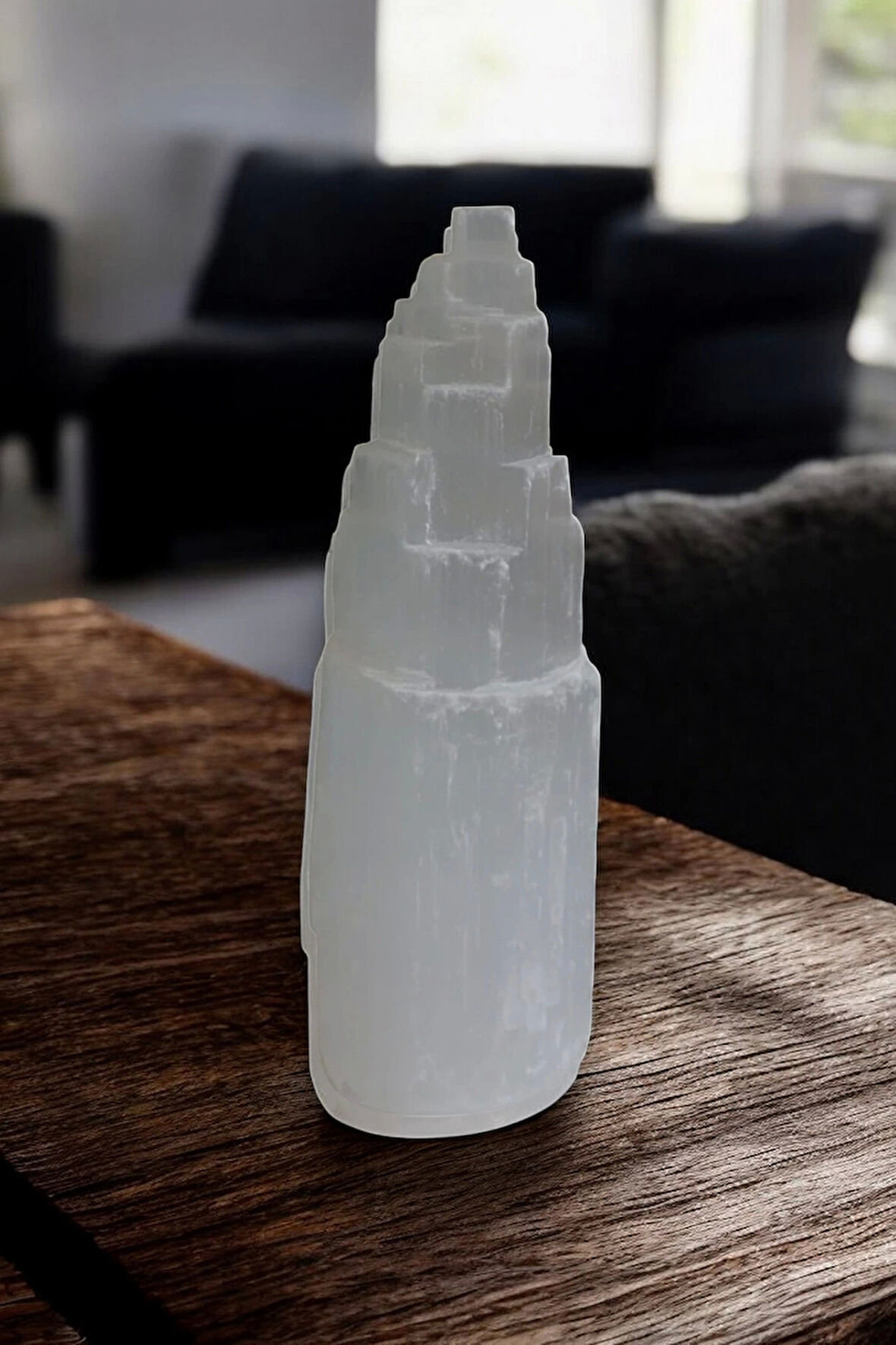 Doğal Beyaz Selenit Kule 15 CM
