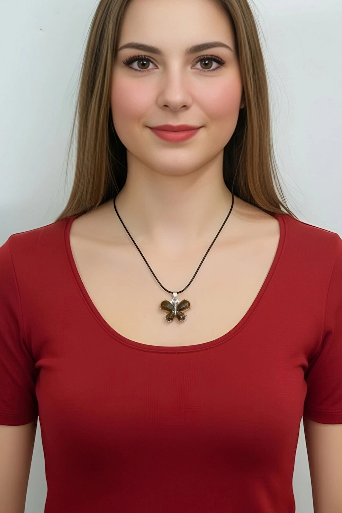 Kelebek Motifli Kaplangözü Kolye 470-4