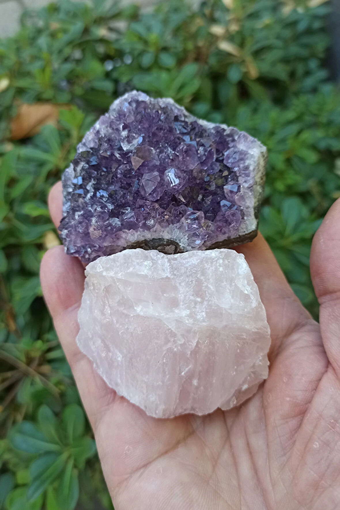 Ametist ve Pembe Kuvars Doğal Parça PA31