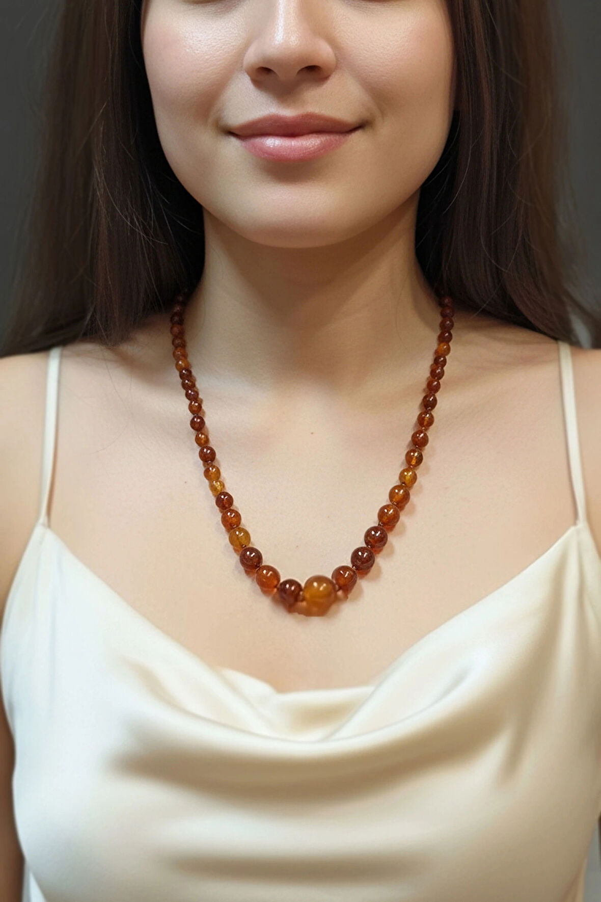 Karnelyan Akik Kolye - El İşi Süzme Tasarım 413-5