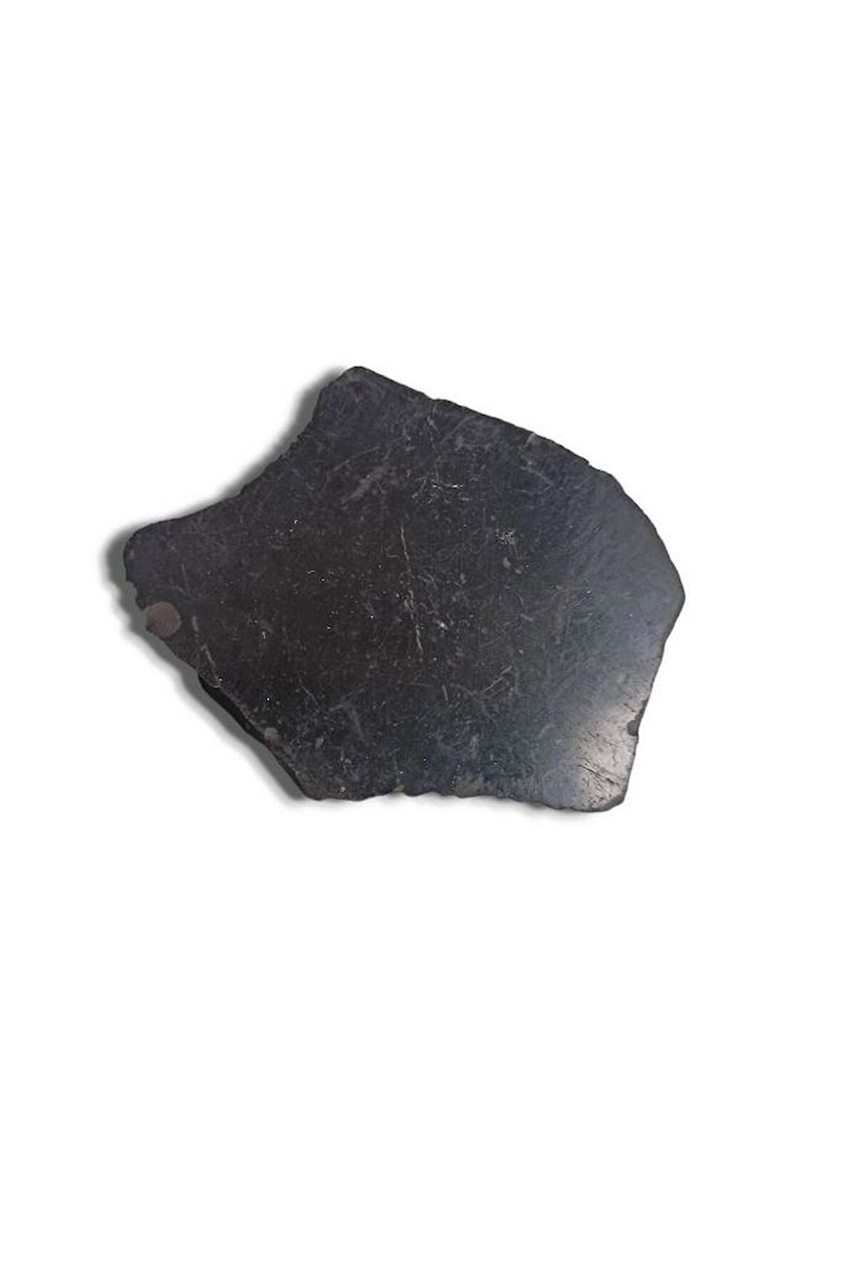 Shungite Şungit Taşı Düz Kesim Doğal Parça 469-1